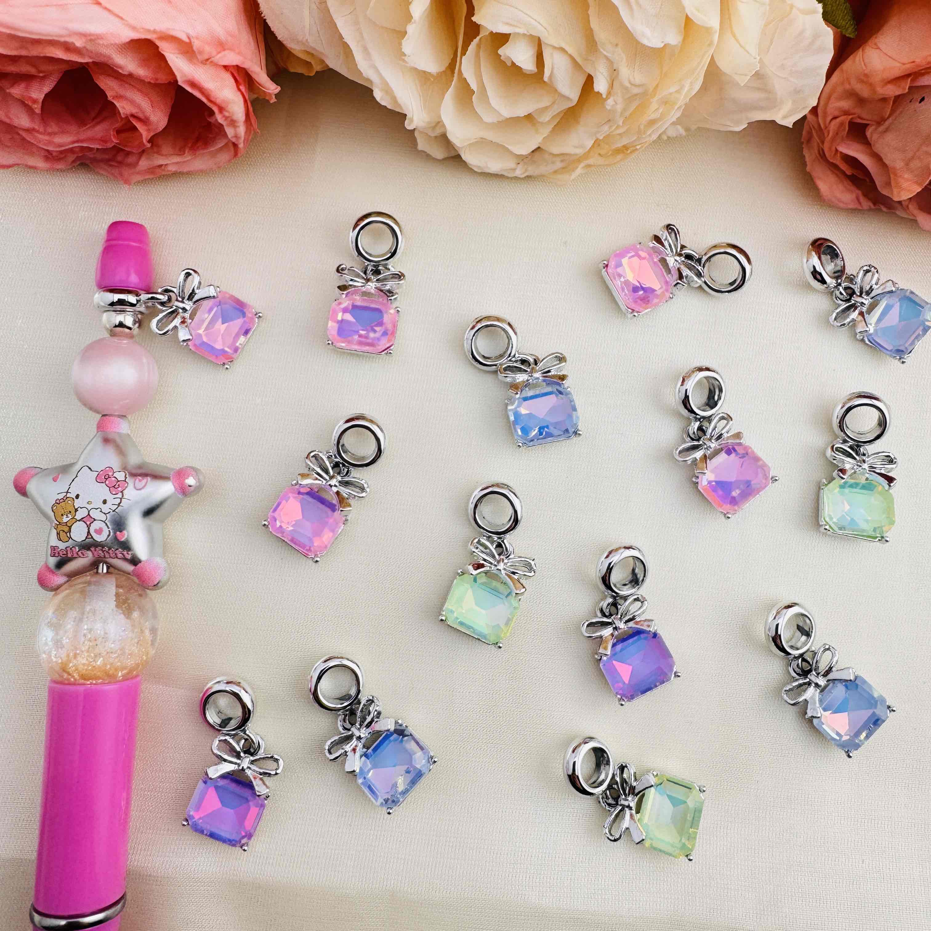 FS10438-10×11mm Crystal Glass Rectangle Spacer Charms Zoe DIY Wholesale
