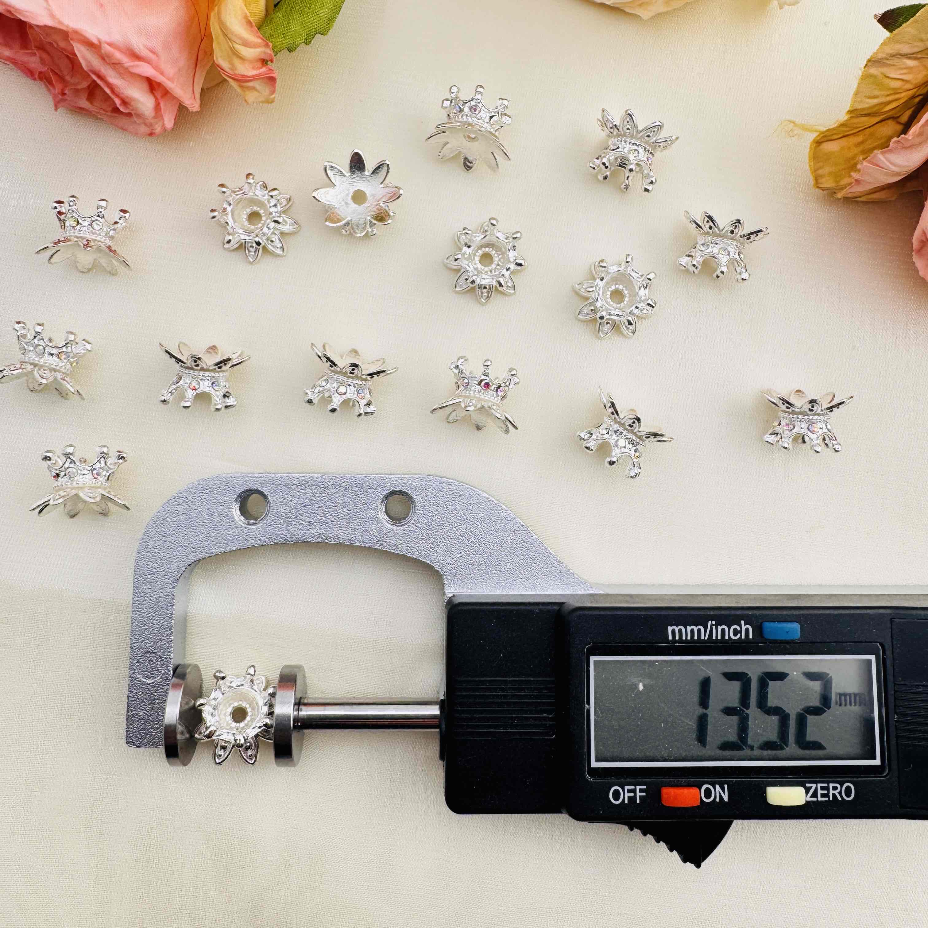 FS10440-About 10×14mm Crown Flower Spacer For Beadable Pens Jewelry Making Keychain Making Zoe DIY Wholesale