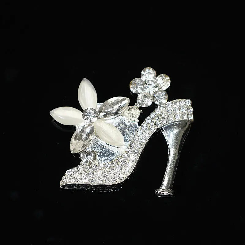 FS10443 Rhinestone Gold-plated High-heeled Shoe Pendant Zoe DIY Wholesale