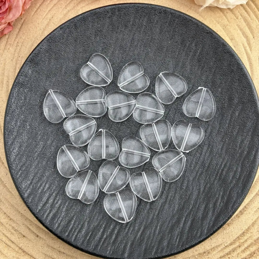 FS10455-20MM  Heart Base Clear Beads - Zoe DIY Wholesale