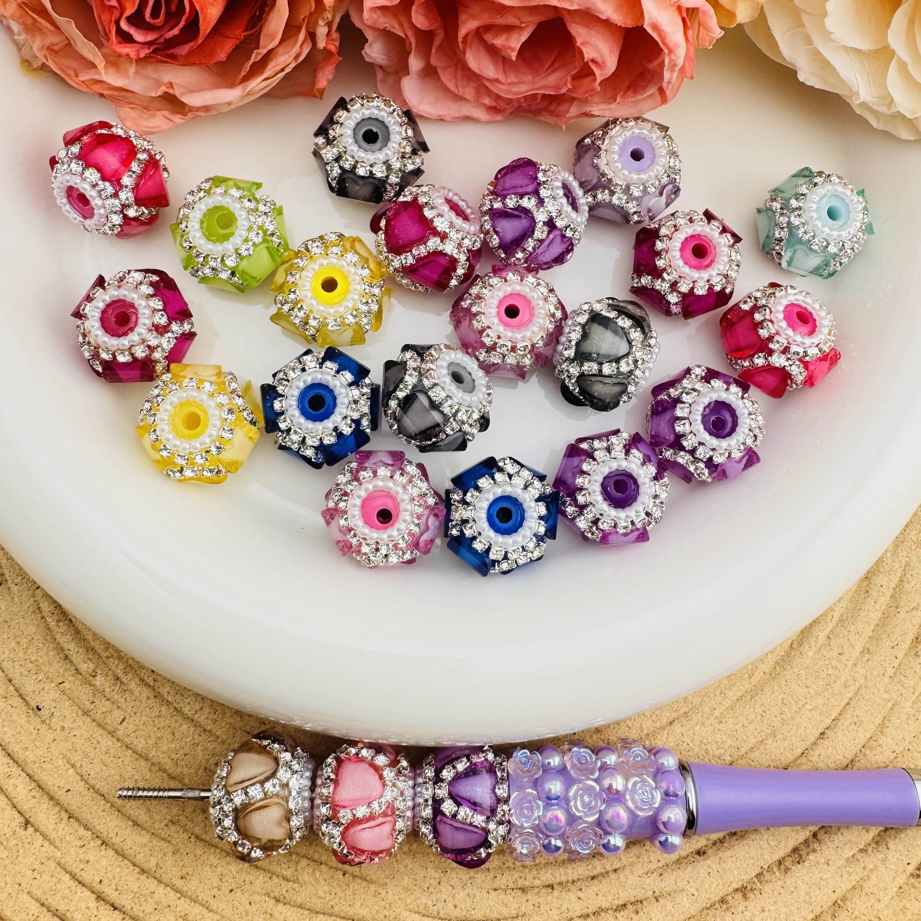 FS10481-16mm Lantern Fancy Beads Fit For Beadable Pens Keychain Jewelry Making - Zoe DIY Wholesale