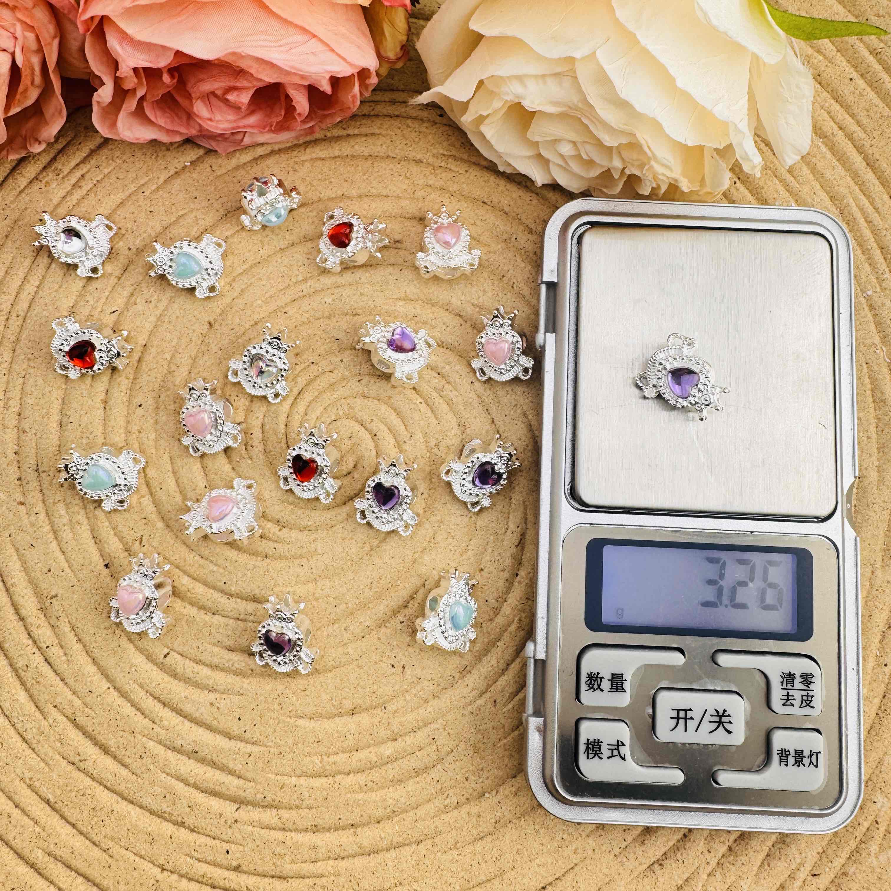 FS10506-About 15*17mm Random Mixed Color Alloy Metal 4 Hole Beads Fit For Beadable Pens Zoe DIY Wholesale