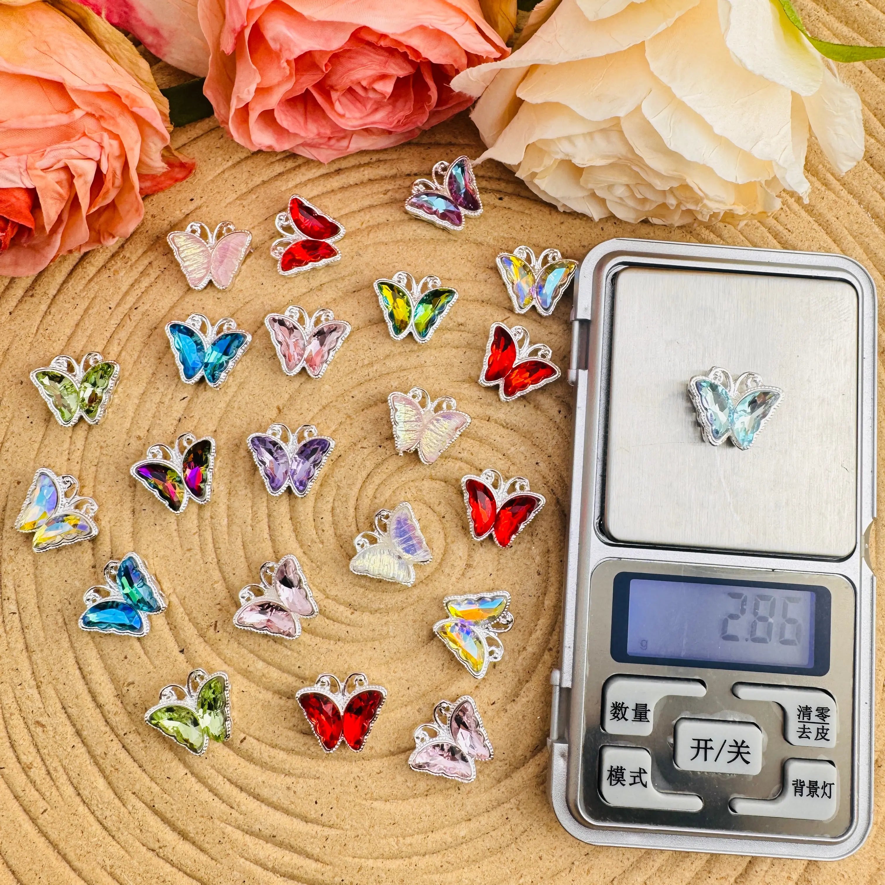 FS10508-About 24*8mm Butterfly 8 Hole Alloy Metal Beads Zoe DIY Wholesale