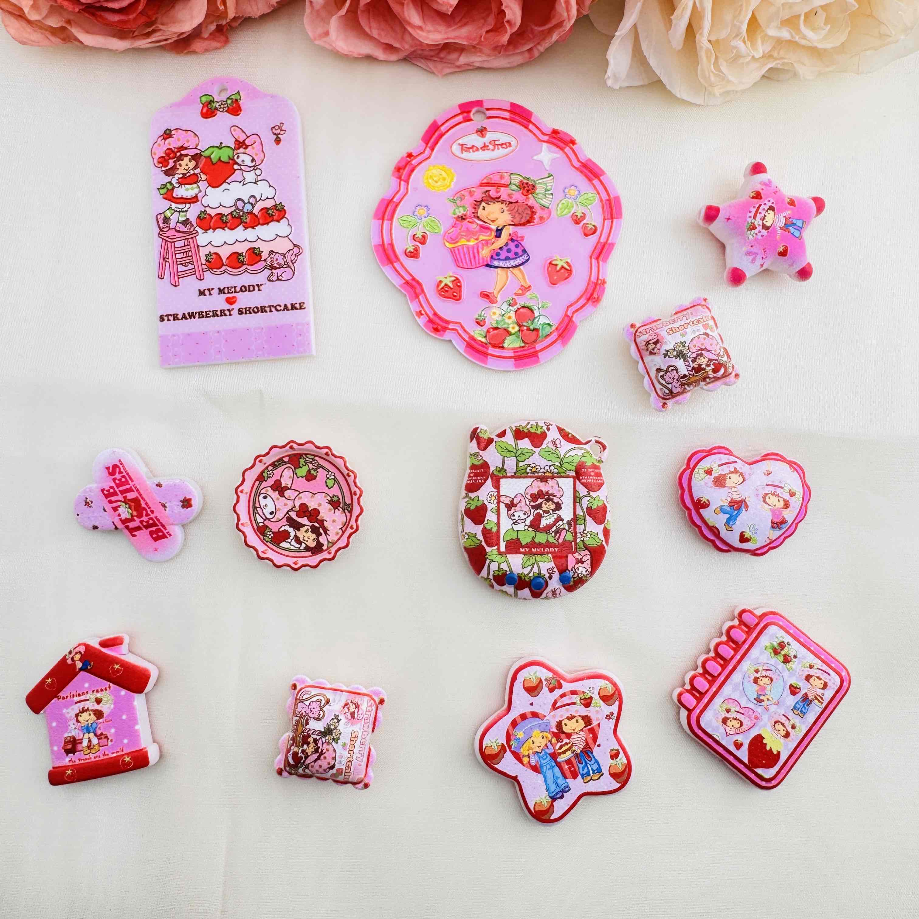 FS10509-Random Mixed Strawberry Girl Acrylic Beads Fit For Beadable Pens Keychain Jewelry Making Zoe DIY Wholesale