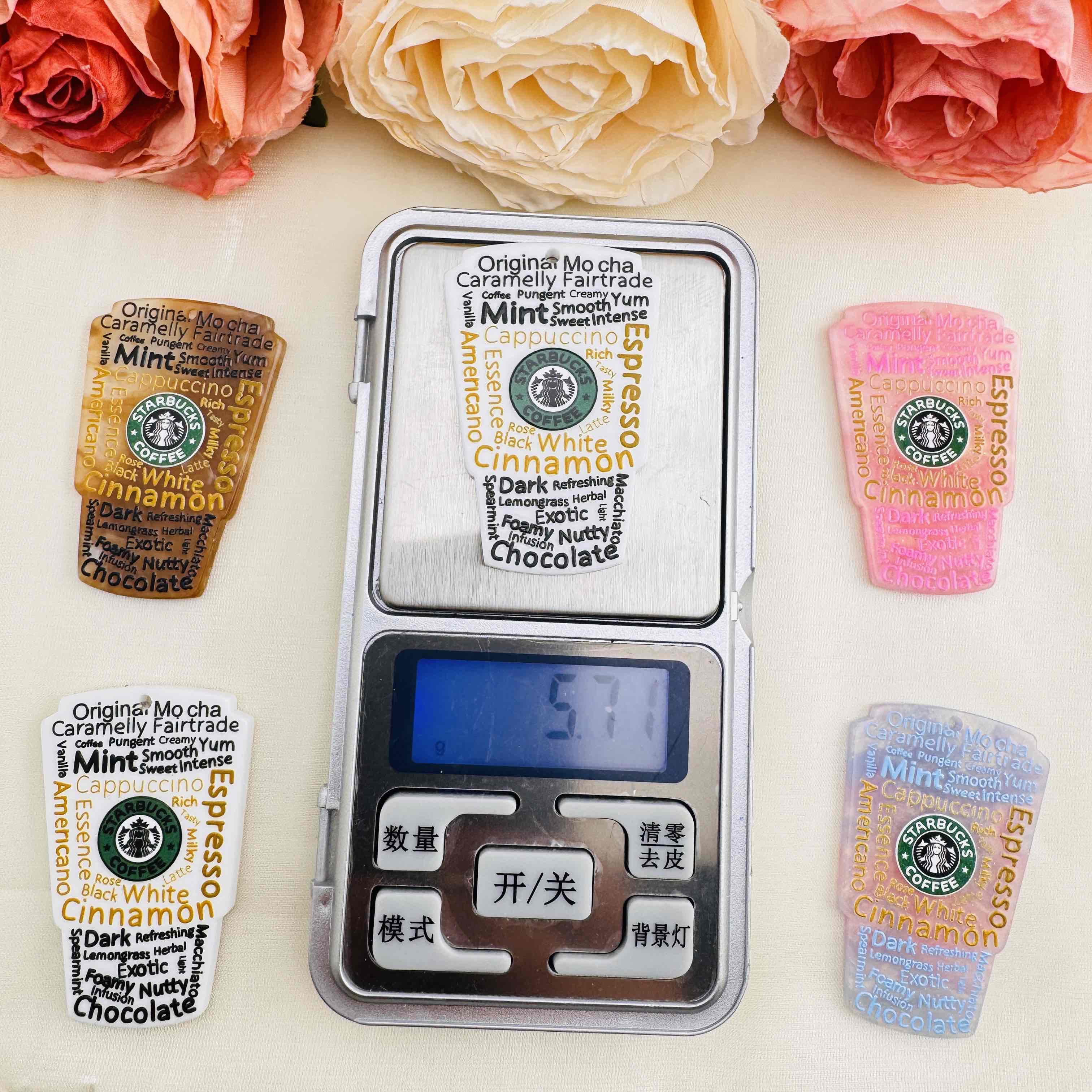 FS10515-Random Mixed Printed Starbucks Charms Zoe DIY Wholesale