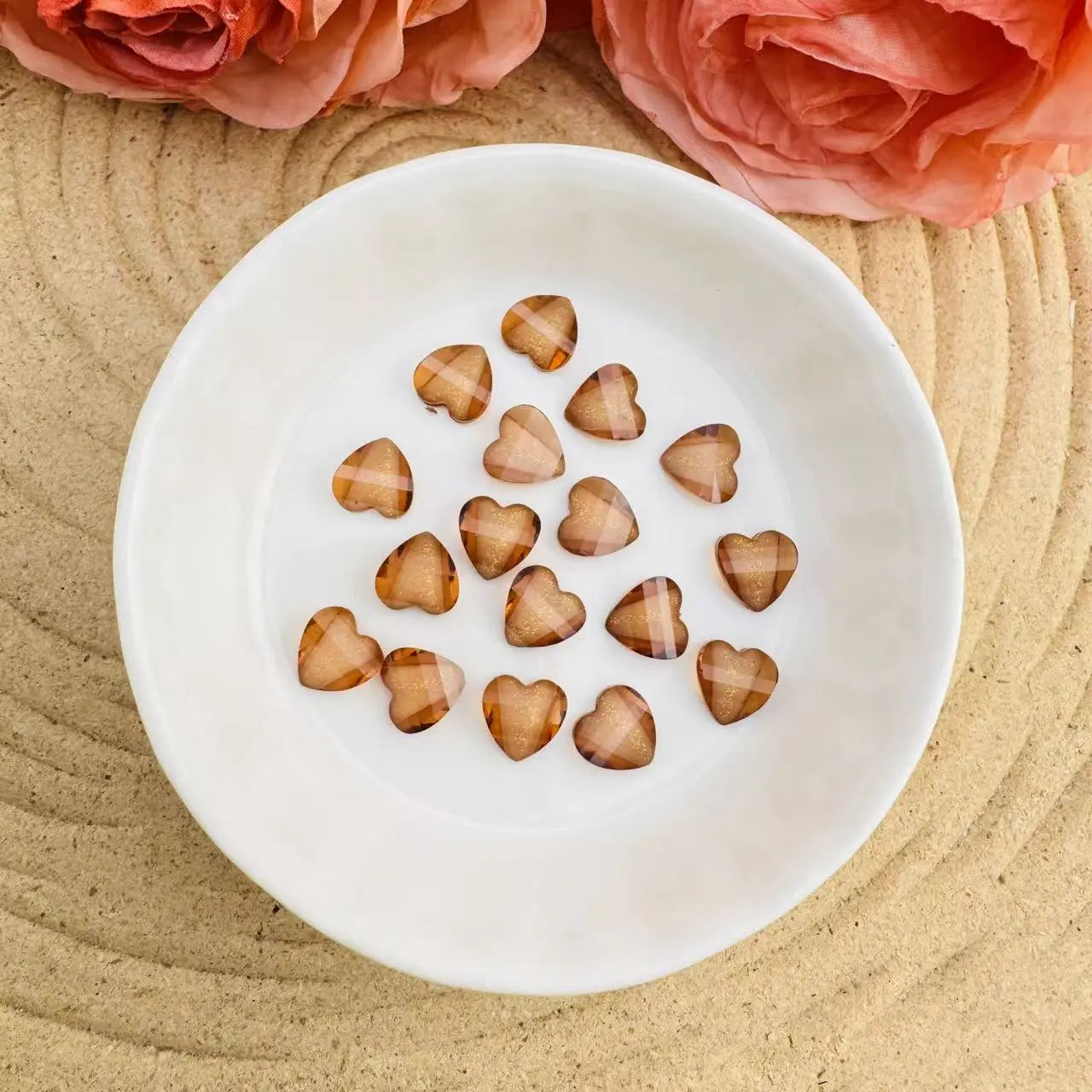 FS10526-8mm Heart Petal Charms Zoe DIY Wholesale