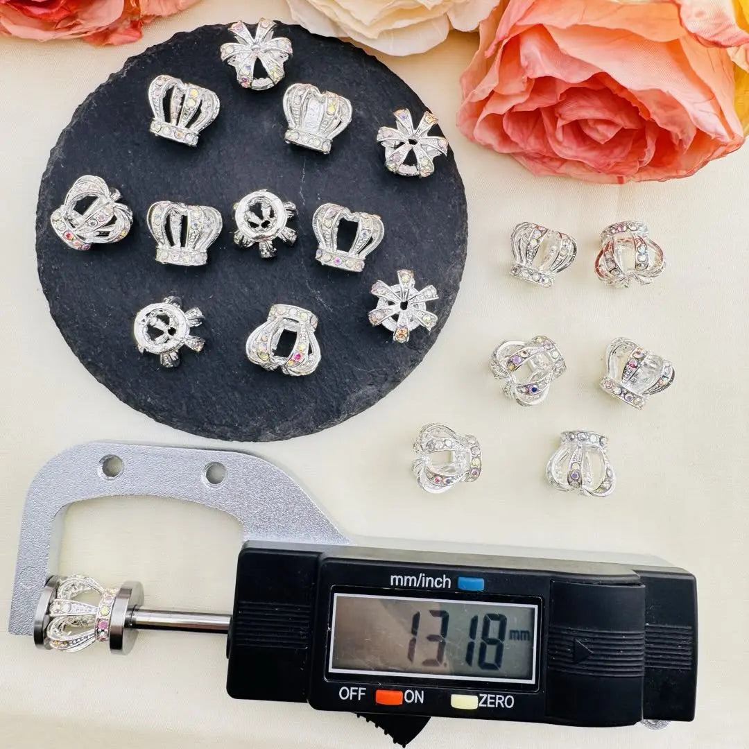 FS10538-11×13×15mm AB Sliver Crown Spacer Zoe DIY Wholesale