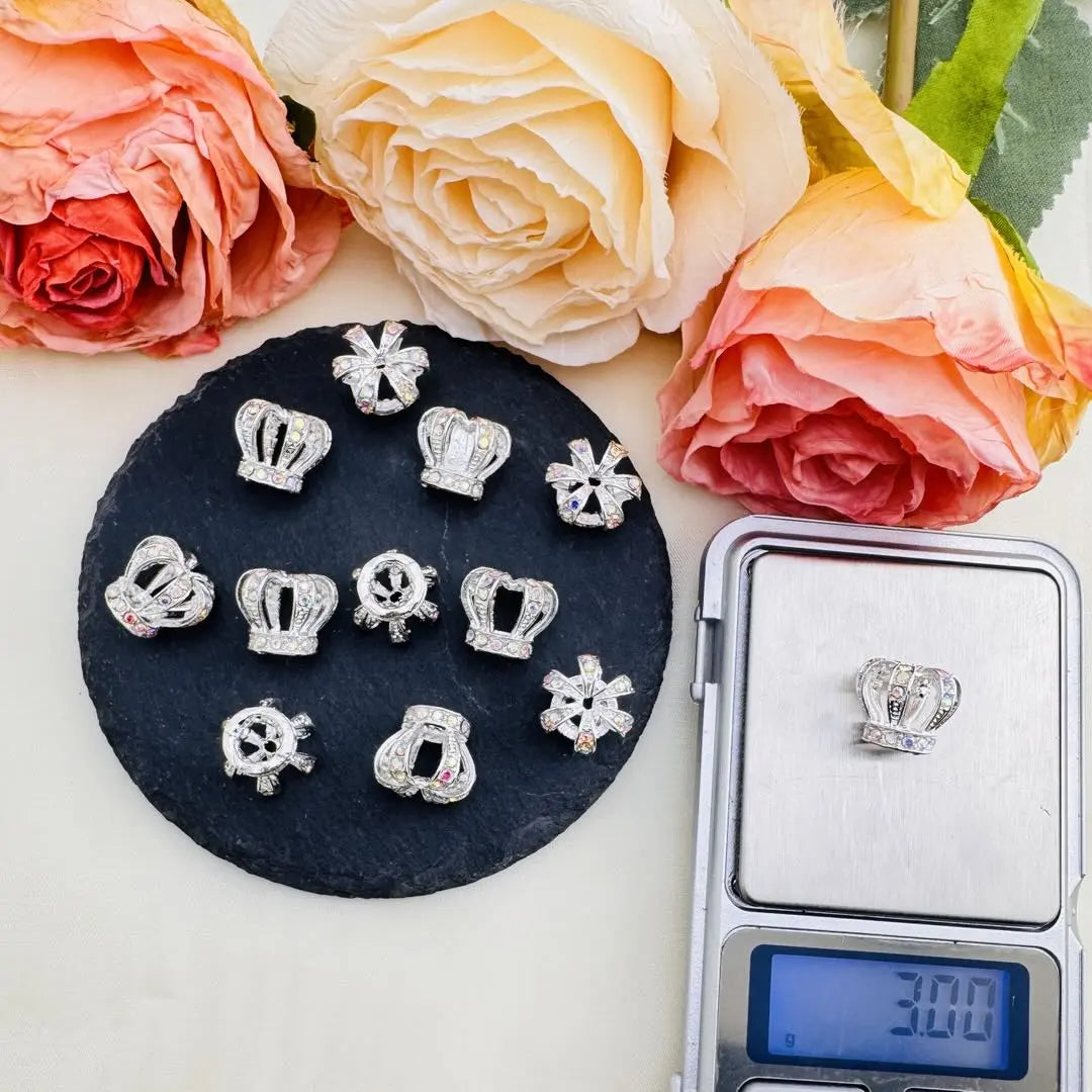 FS10538-11×13×15mm AB Sliver Crown Spacer Zoe DIY Wholesale