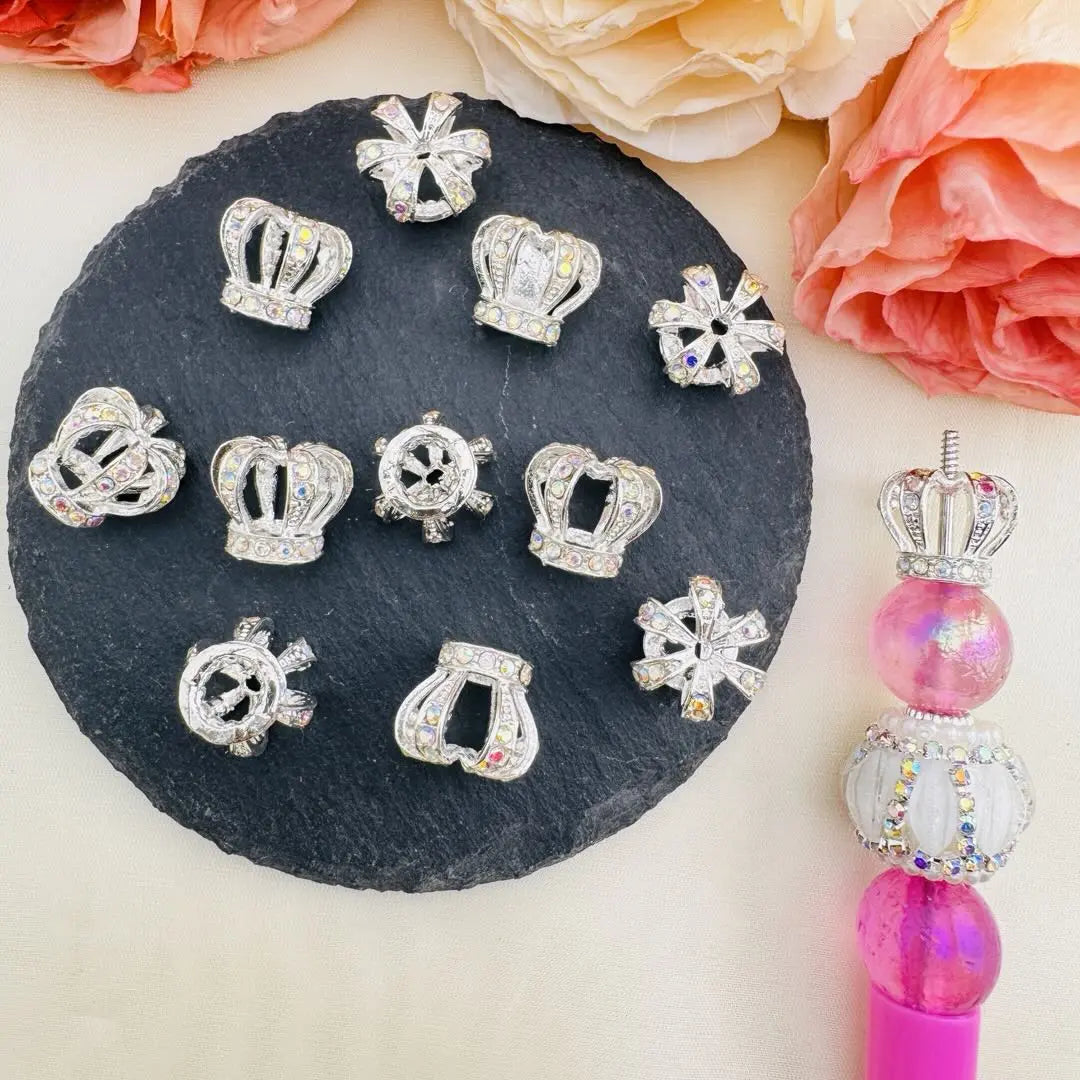 FS10538-11×13×15mm AB Sliver Crown Spacer Zoe DIY Wholesale