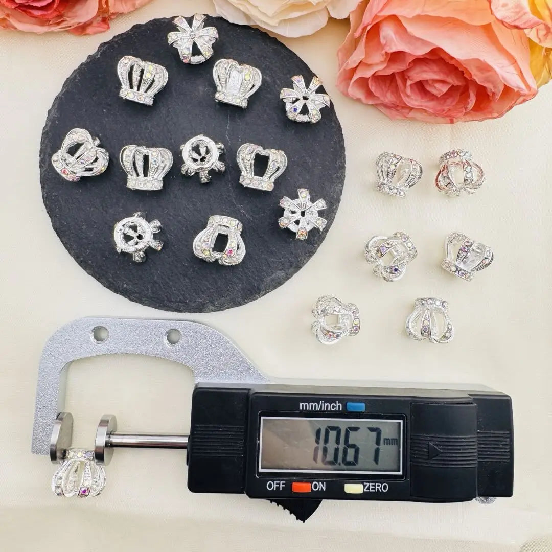 FS10538-11×13×15mm AB Sliver Crown Spacer Zoe DIY Wholesale