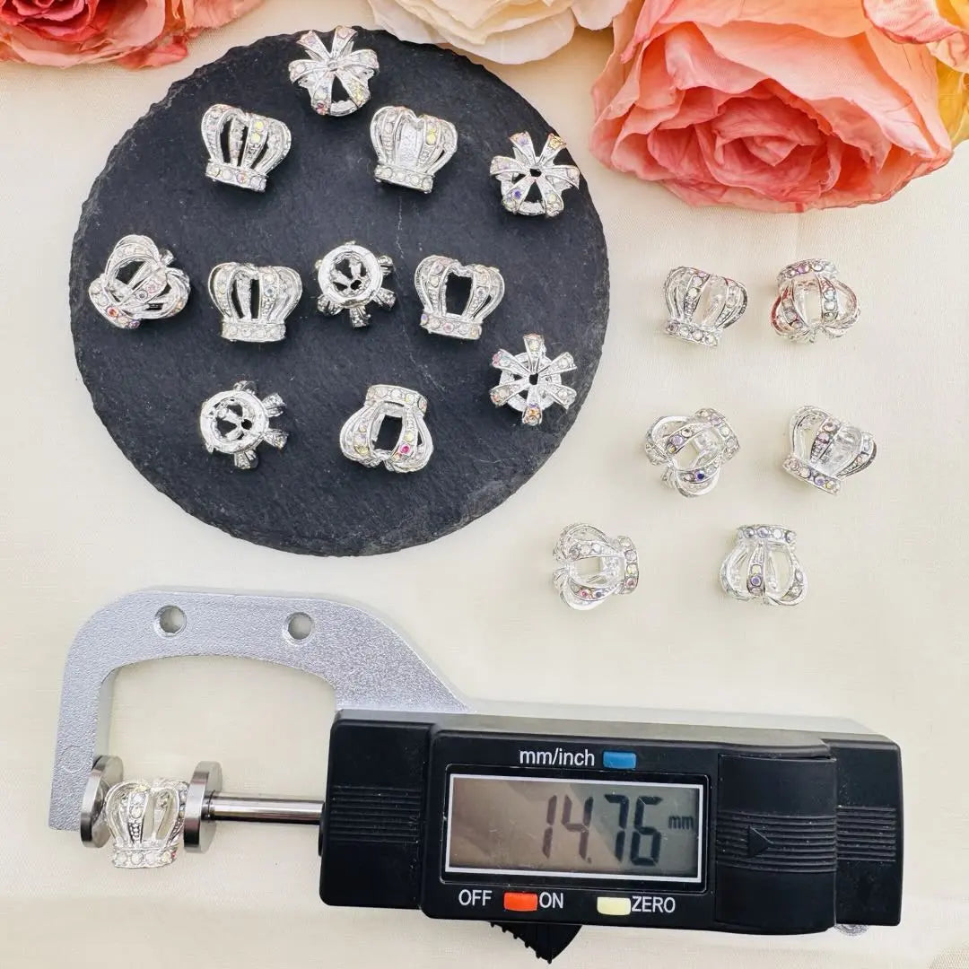 FS10538-11×13×15mm AB Sliver Crown Spacer Zoe DIY Wholesale