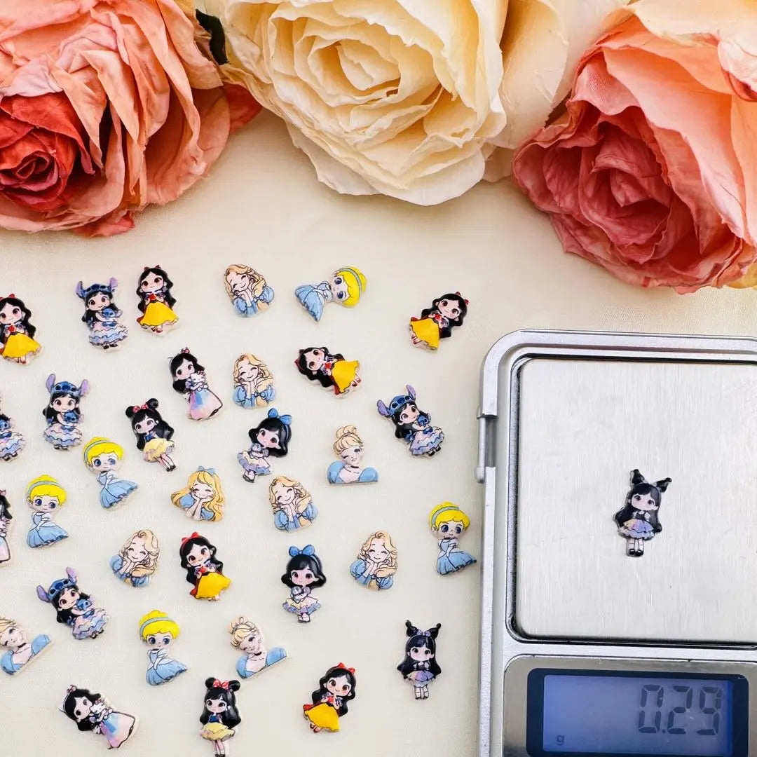 FS10539-Mixed Luminous Princess Nail Charms Zoe DIY Wholesale