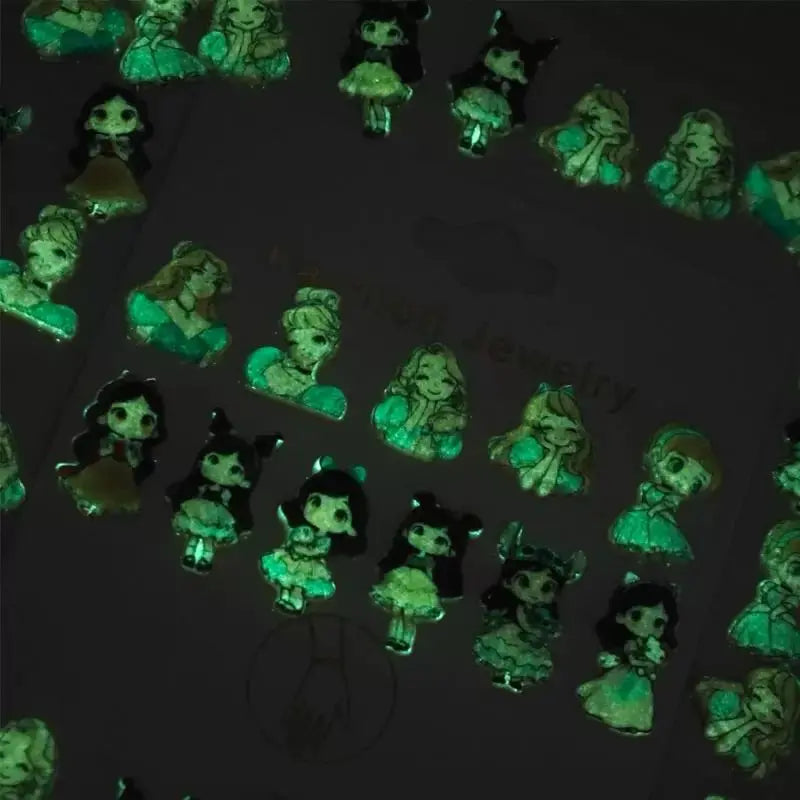 FS10539-Mixed Luminous Princess Nail Charms Zoe DIY Wholesale