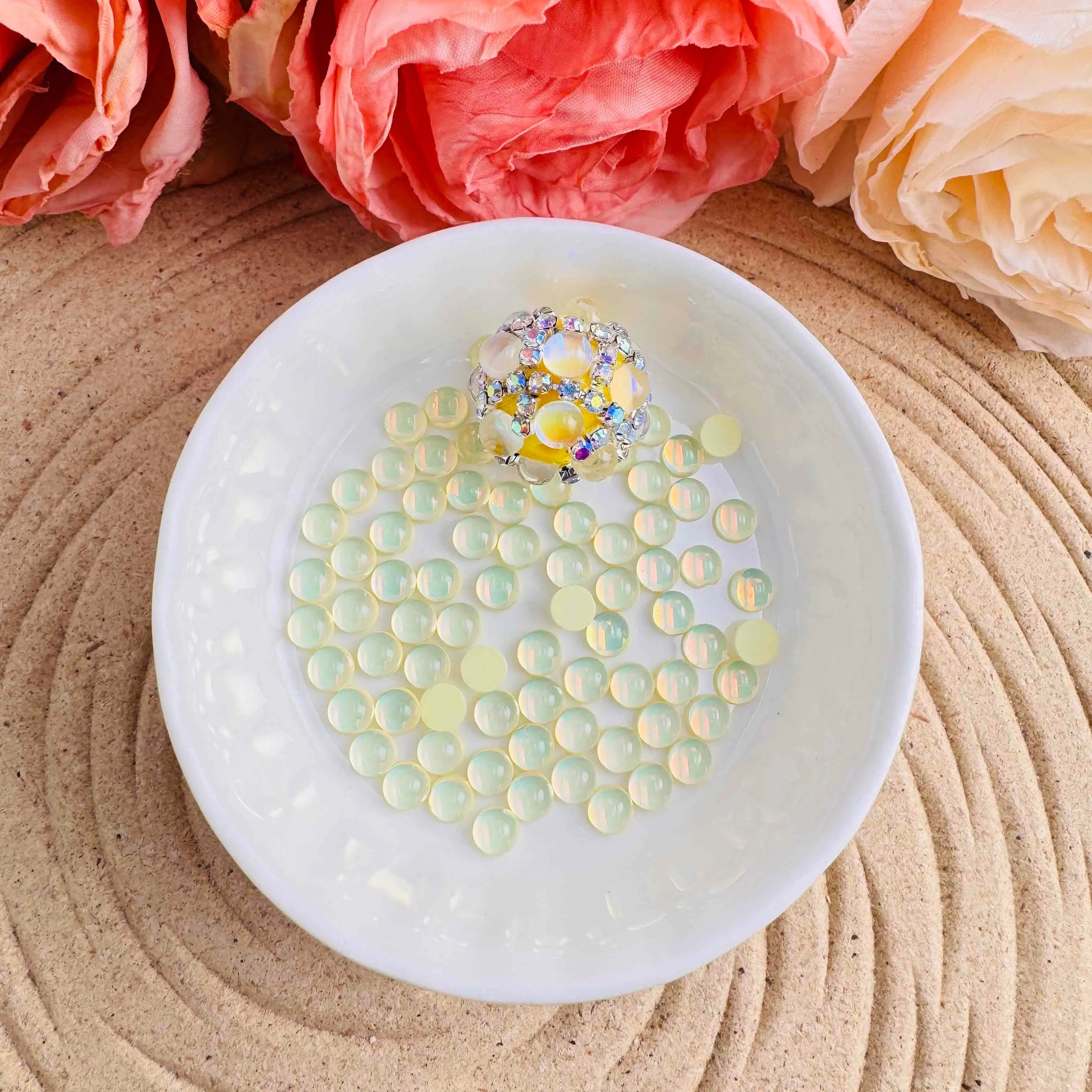 FS10570-5mm Semicircle Crystal Glass Nail Charms For Making Fancy Beads Or Fancy Pens Zoe DIY Wholesale