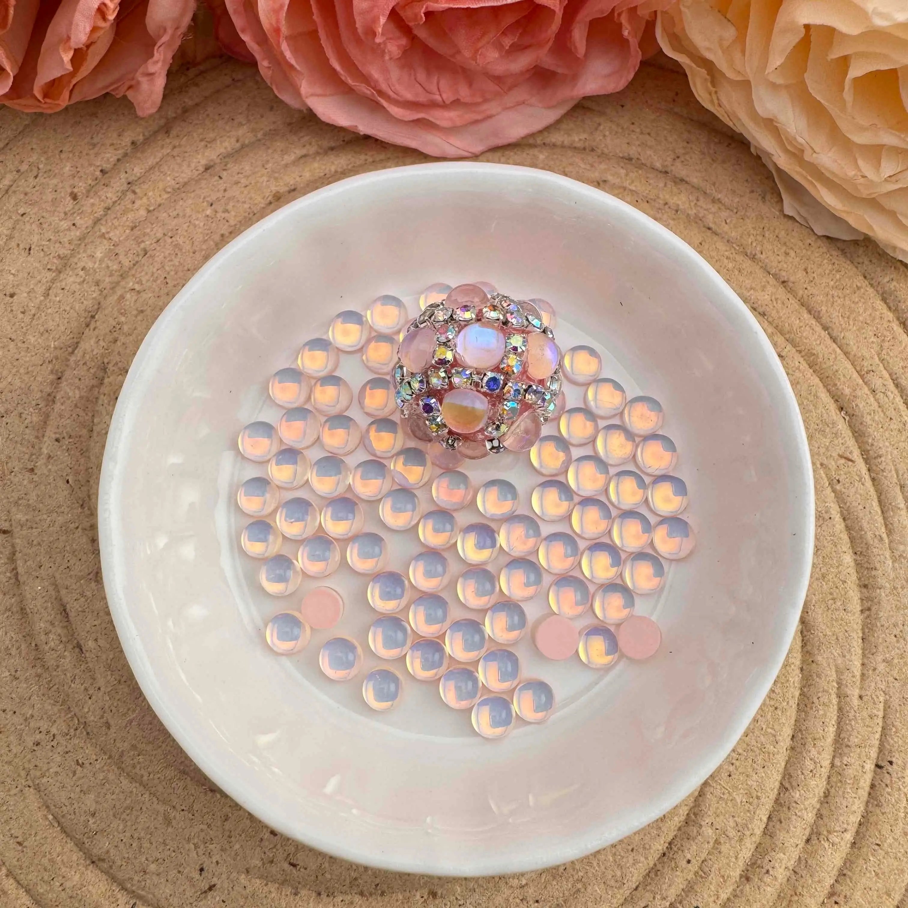 FS10570-5mm Semicircle Crystal Glass Nail Charms For Making Fancy Beads Or Fancy Pens Zoe DIY Wholesale