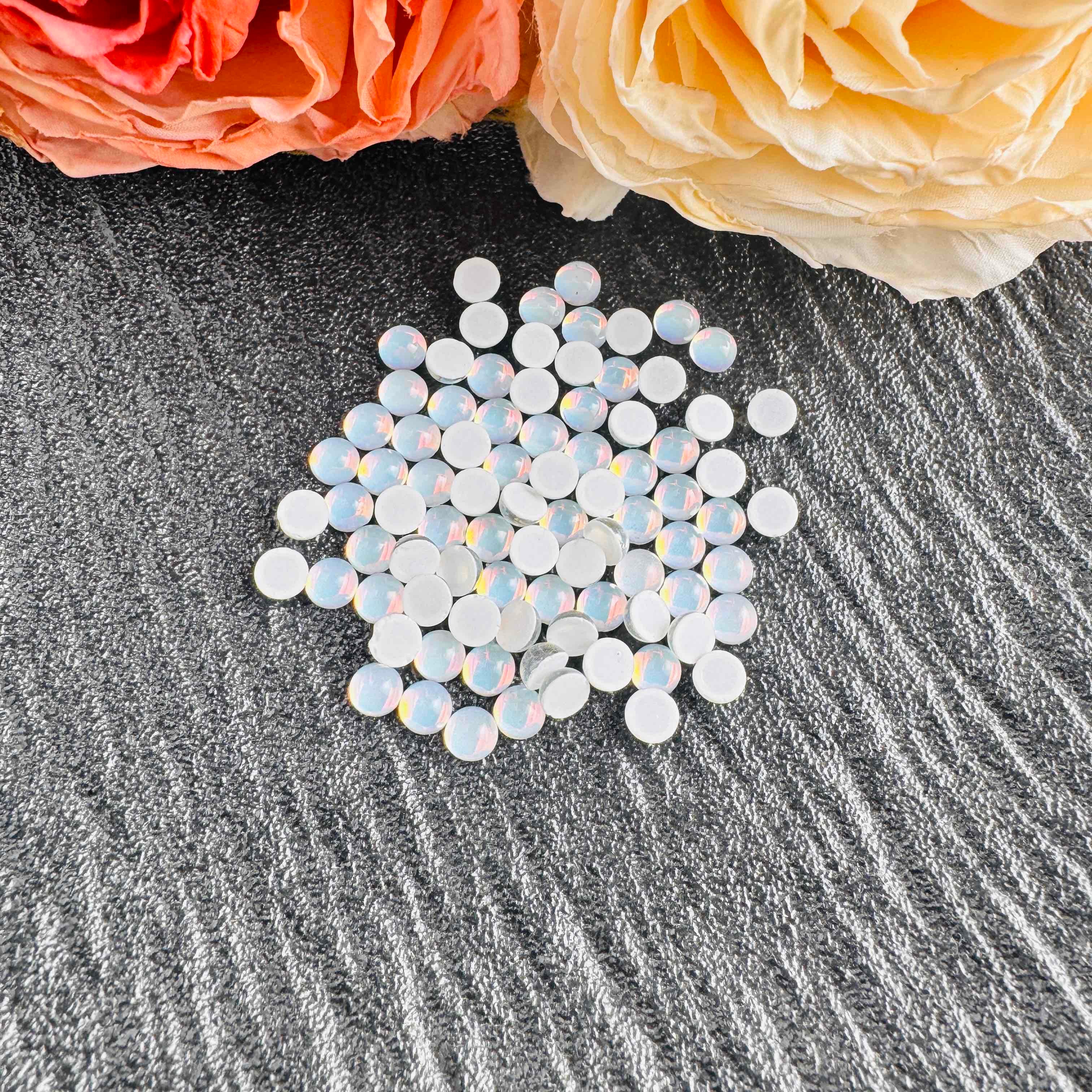 FS10570-5mm Semicircle Crystal Glass Nail Charms For Making Fancy Beads Or Fancy Pens Zoe DIY Wholesale
