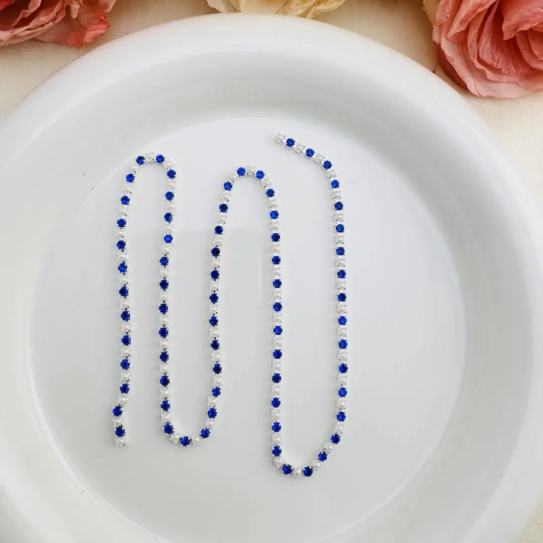 FS10599-2mm Rhinstone Pearl Chain Zoe DIY Wholesale