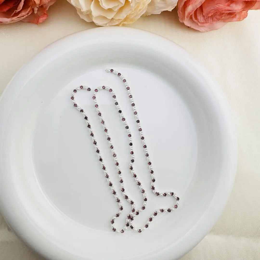 FS10599-2mm Rhinstone Pearl Chain Zoe DIY Wholesale