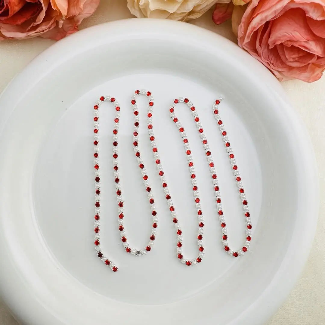 FS10599-2mm Rhinstone Pearl Chain Zoe DIY Wholesale