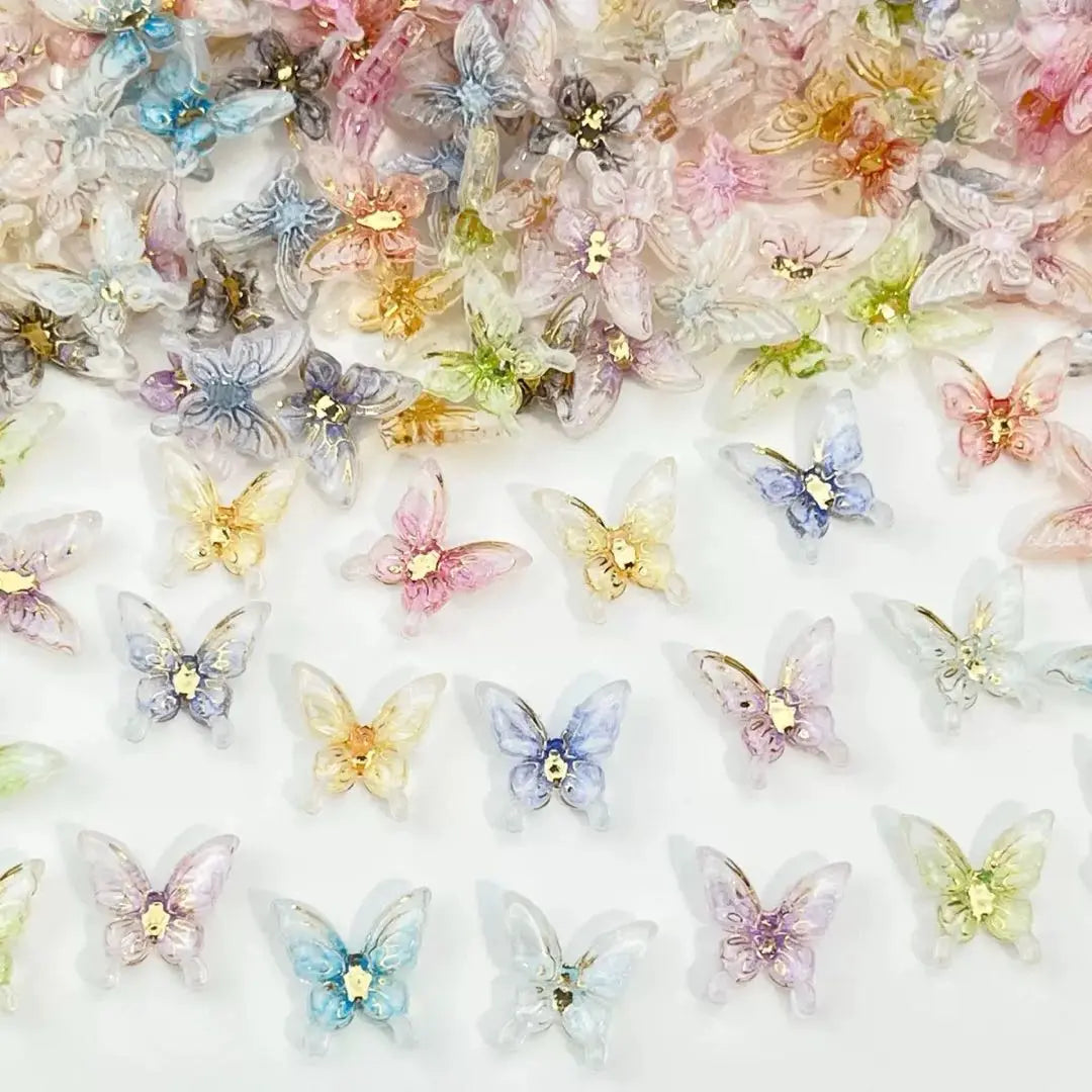 FS10609-10×11mm Mixed Butterfly Nail Charms Zoe DIY Wholesale