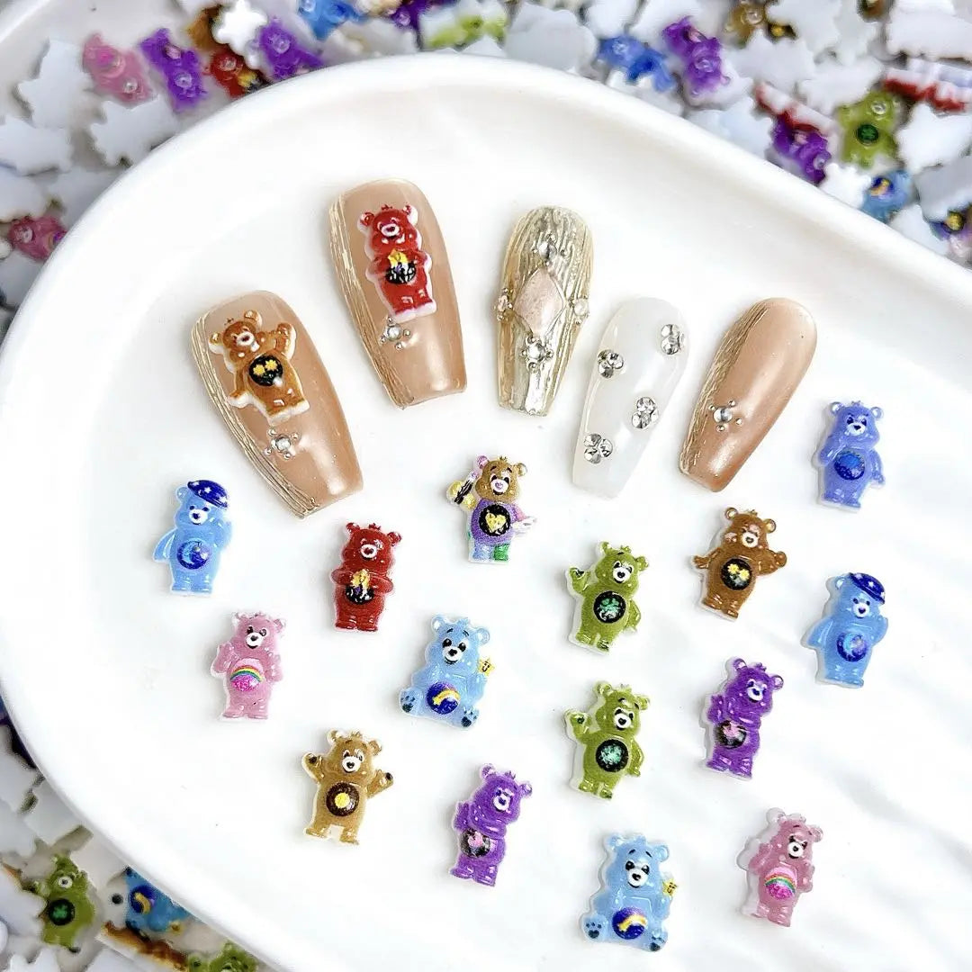 FS10634-Mixed Care Bear Nail Charms Zoe DIY Wholesale