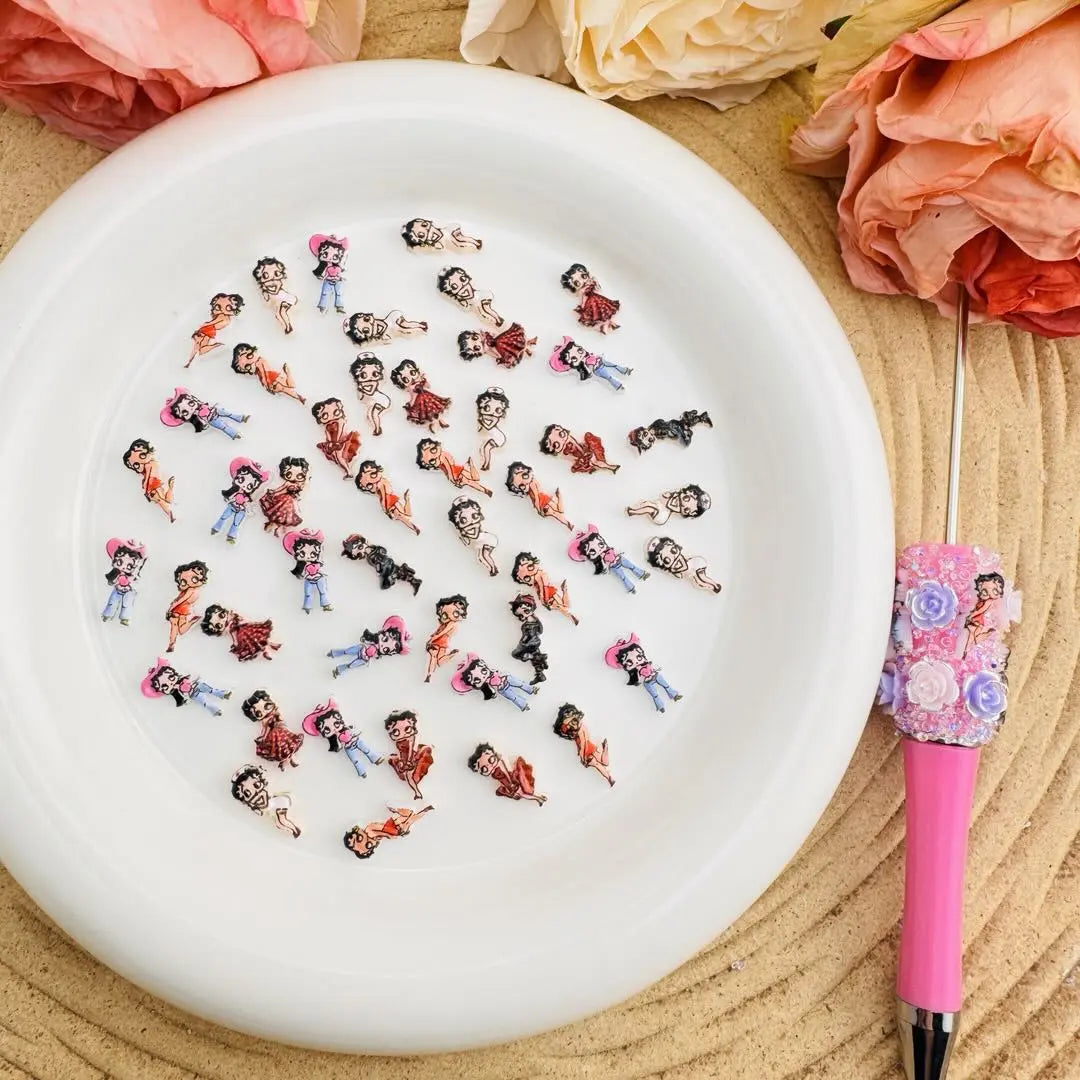 FS10637-Mixed Betty Boop Nail Charms Zoe DIY Wholesale