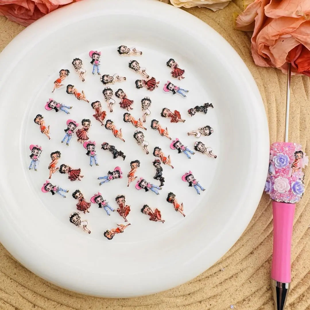 FS10637-Mixed Betty Boop Nail Charms Zoe DIY Wholesale