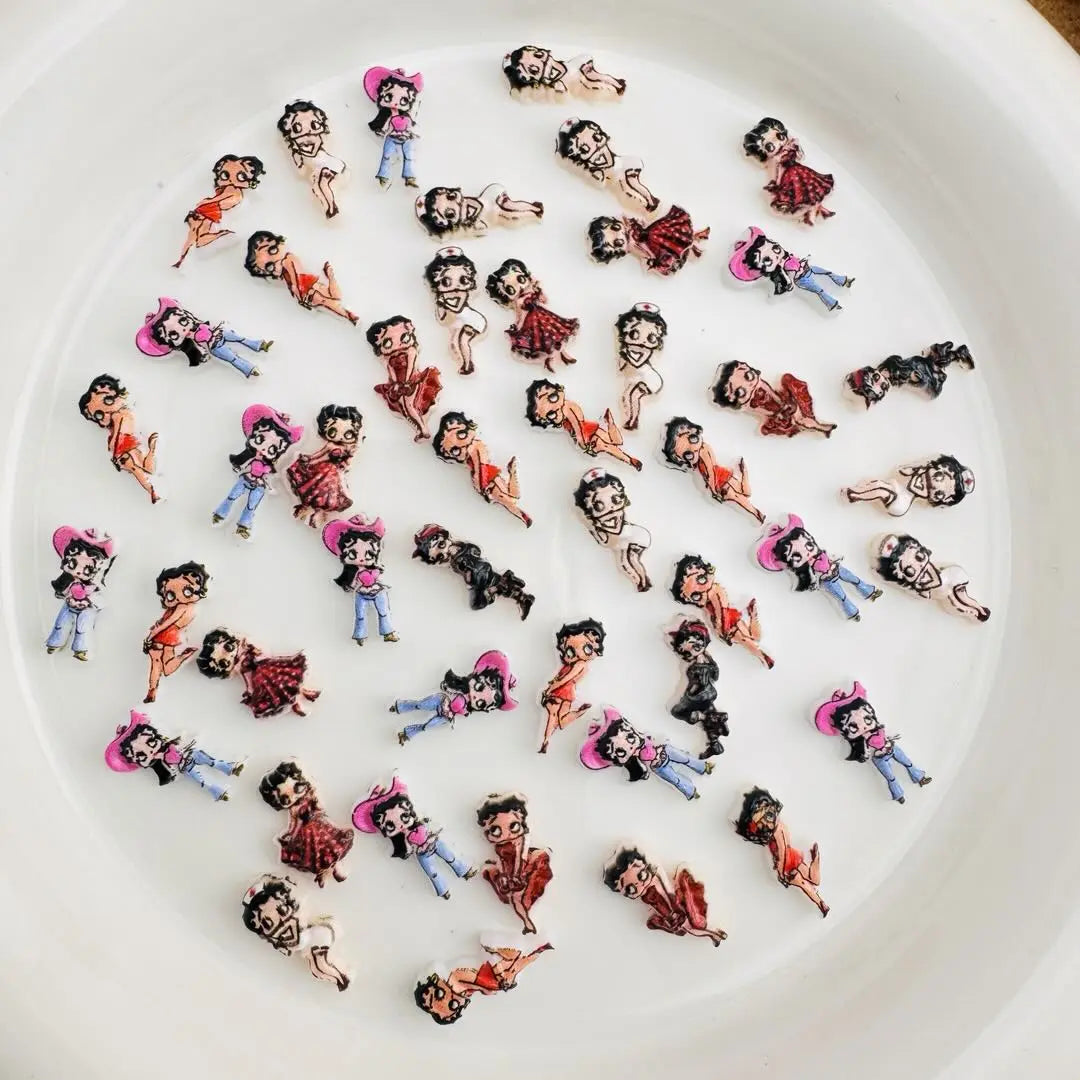 FS10637-Mixed Betty Boop Nail Charms Zoe DIY Wholesale