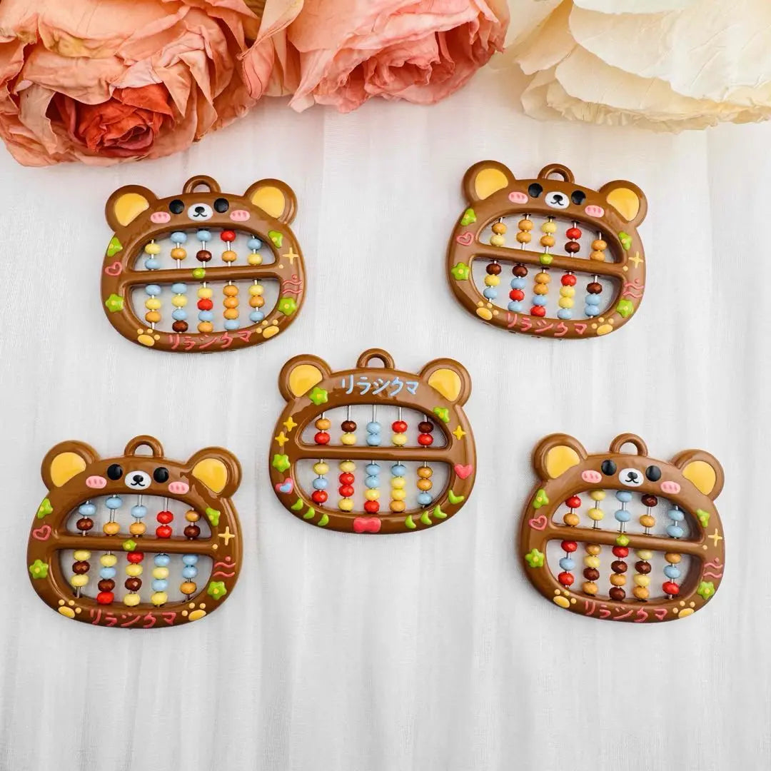 FS10647-Hand Painted Bear Abacus Charms Zoe DIY Wholesale