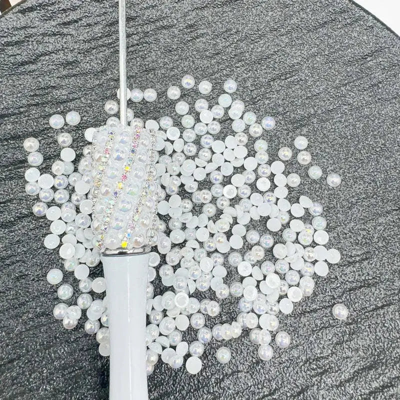 FS10658-4mm UV Semicircle Pearl Nail Charms For Making Fancy Beads Or Fancy Beadable Pens Zoe DIY Wholesale