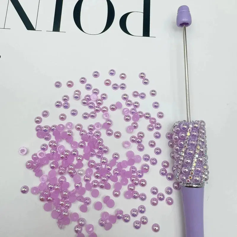 FS10658-4mm UV Semicircle Pearl Nail Charms For Making Fancy Beads Or Fancy Beadable Pens Zoe DIY Wholesale