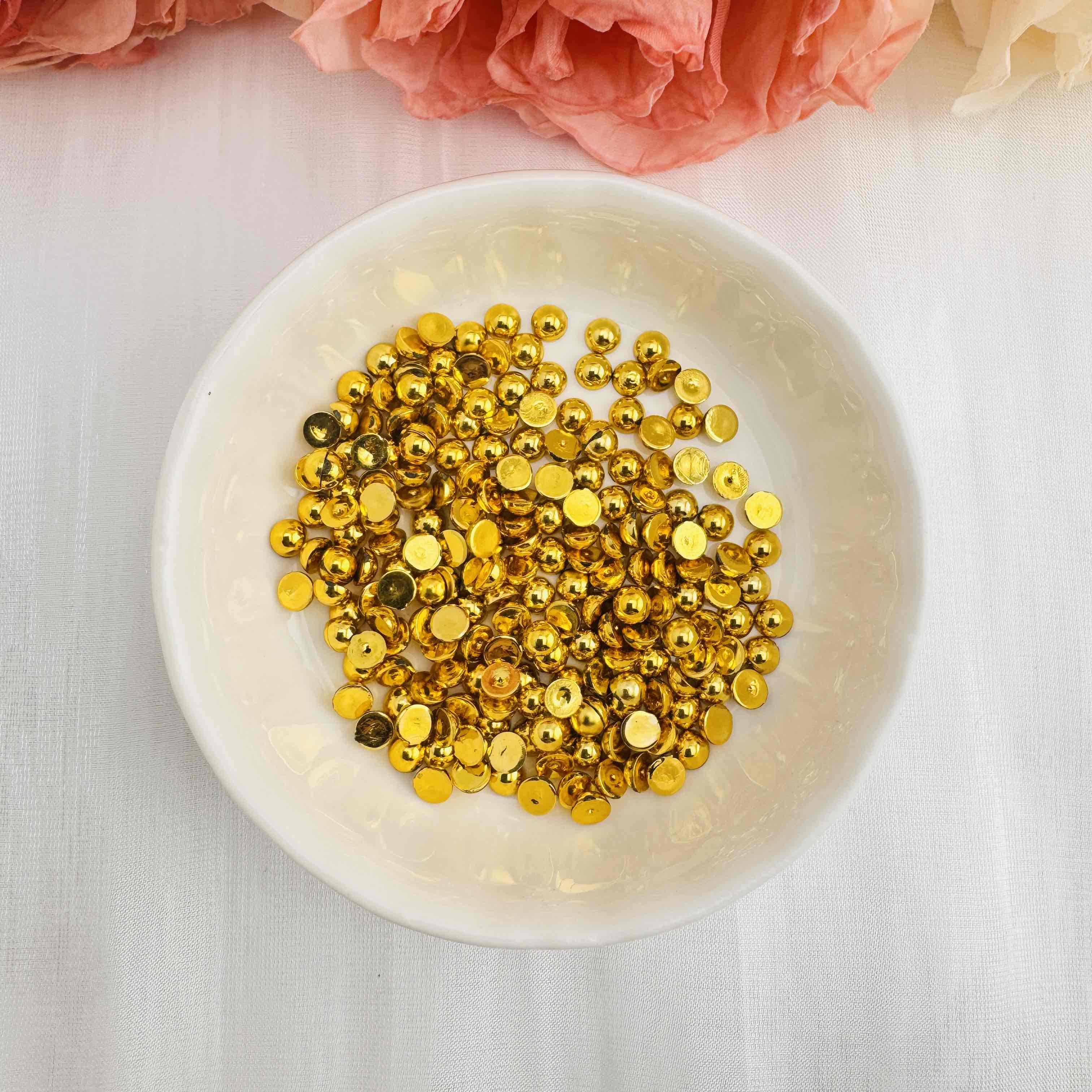 FS10658-4mm UV Semicircle Pearl Nail Charms For Making Fancy Beads Or Fancy Beadable Pens Zoe DIY Wholesale