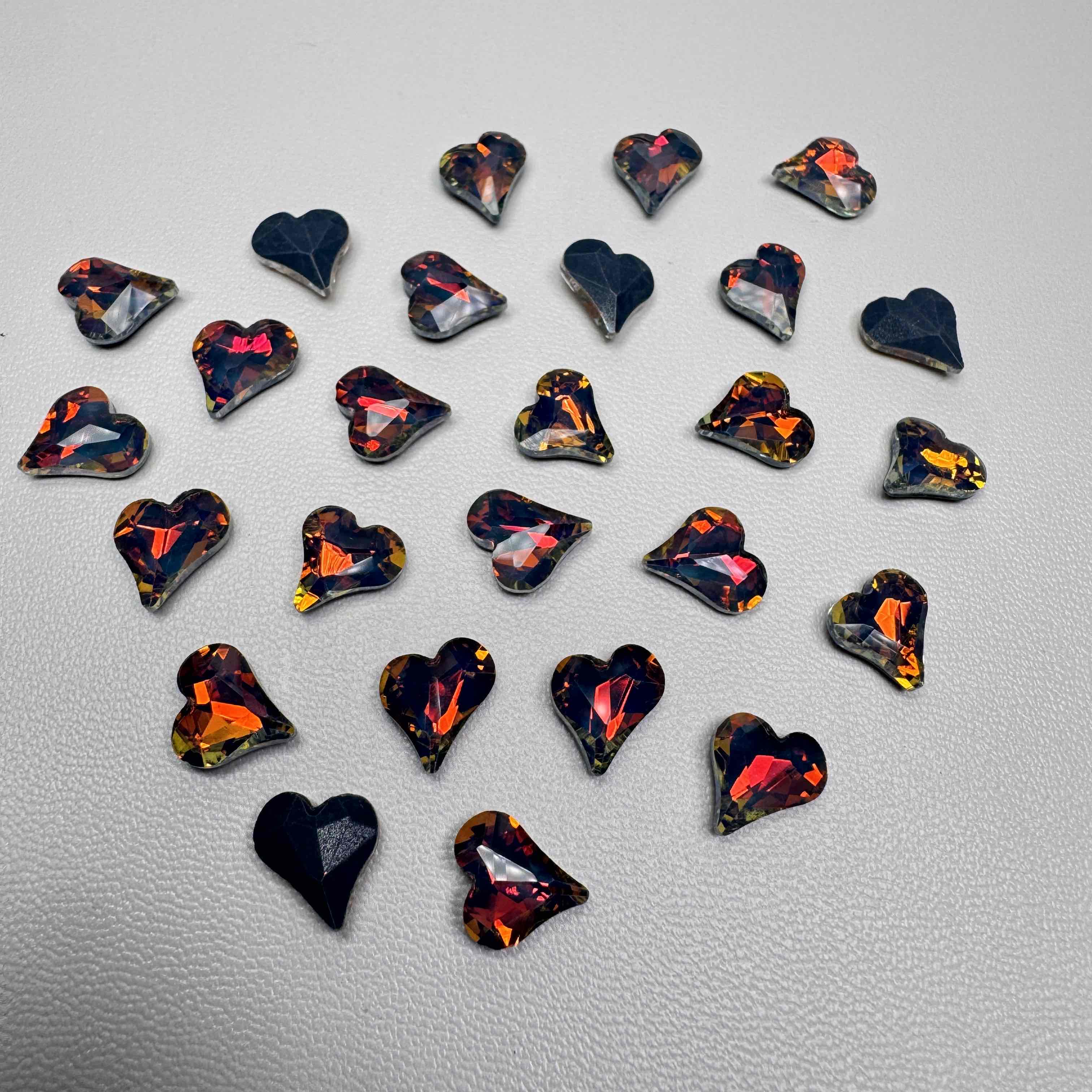 FS10706-8×9mm Mocha Color Heart Shape Crystal Nail Charms For Making Fancy Beads Or Fancy Beadable Pens Zoe DIY Wholesale