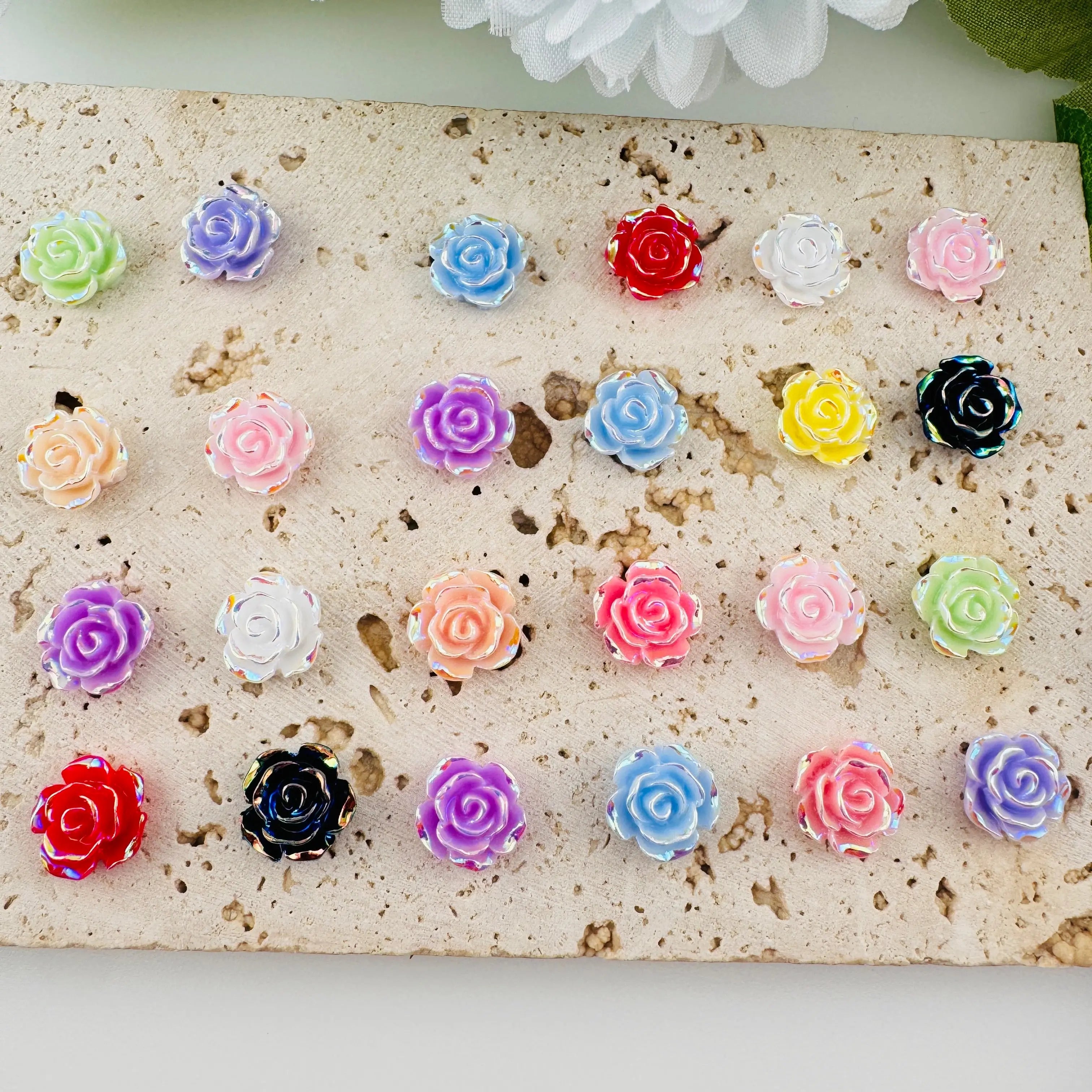 FS10768-13MM Resin Rose Charms Zoe DIY Wholesale