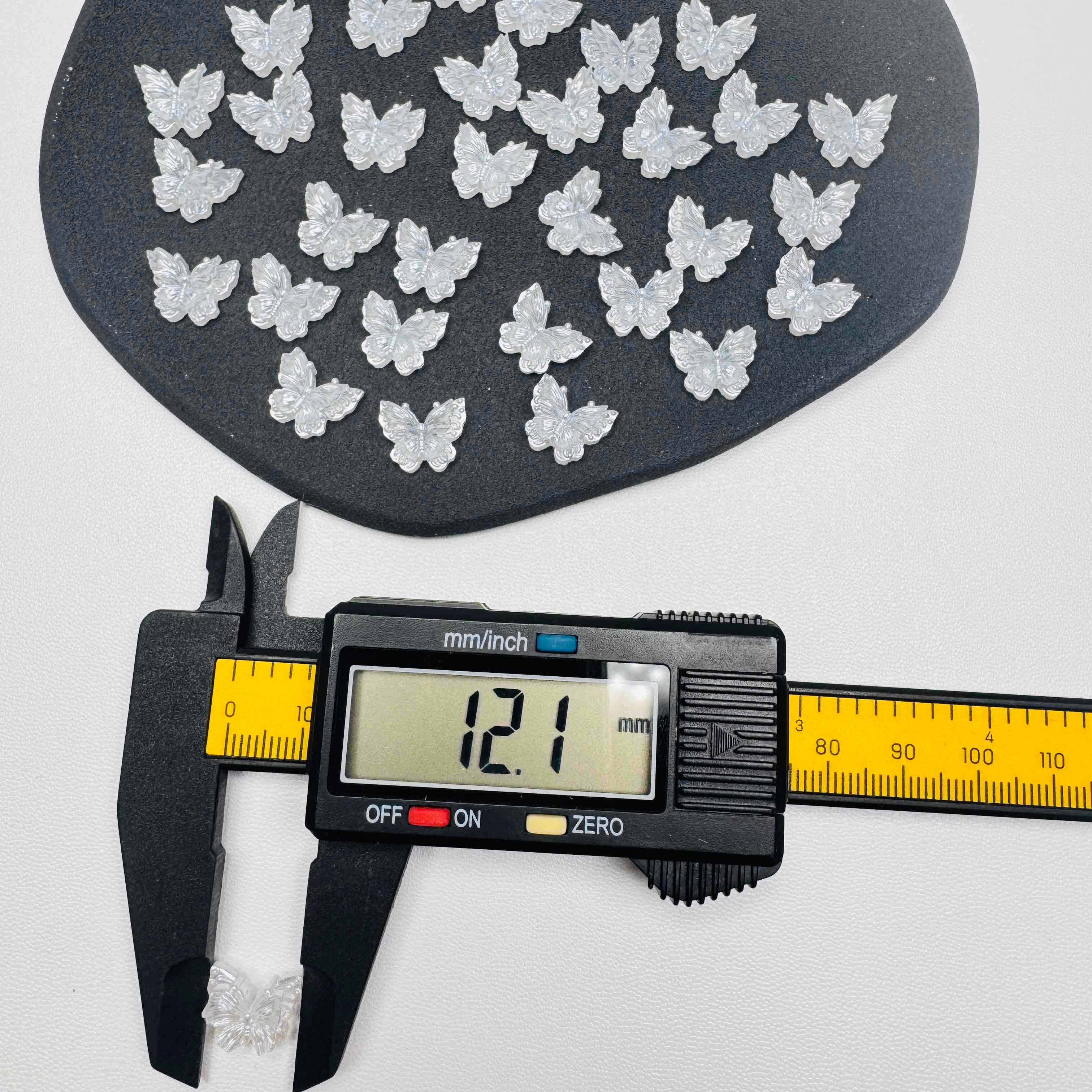 FS10770-12MM White Resin Buttfly Charms Zoe DIY Wholesale