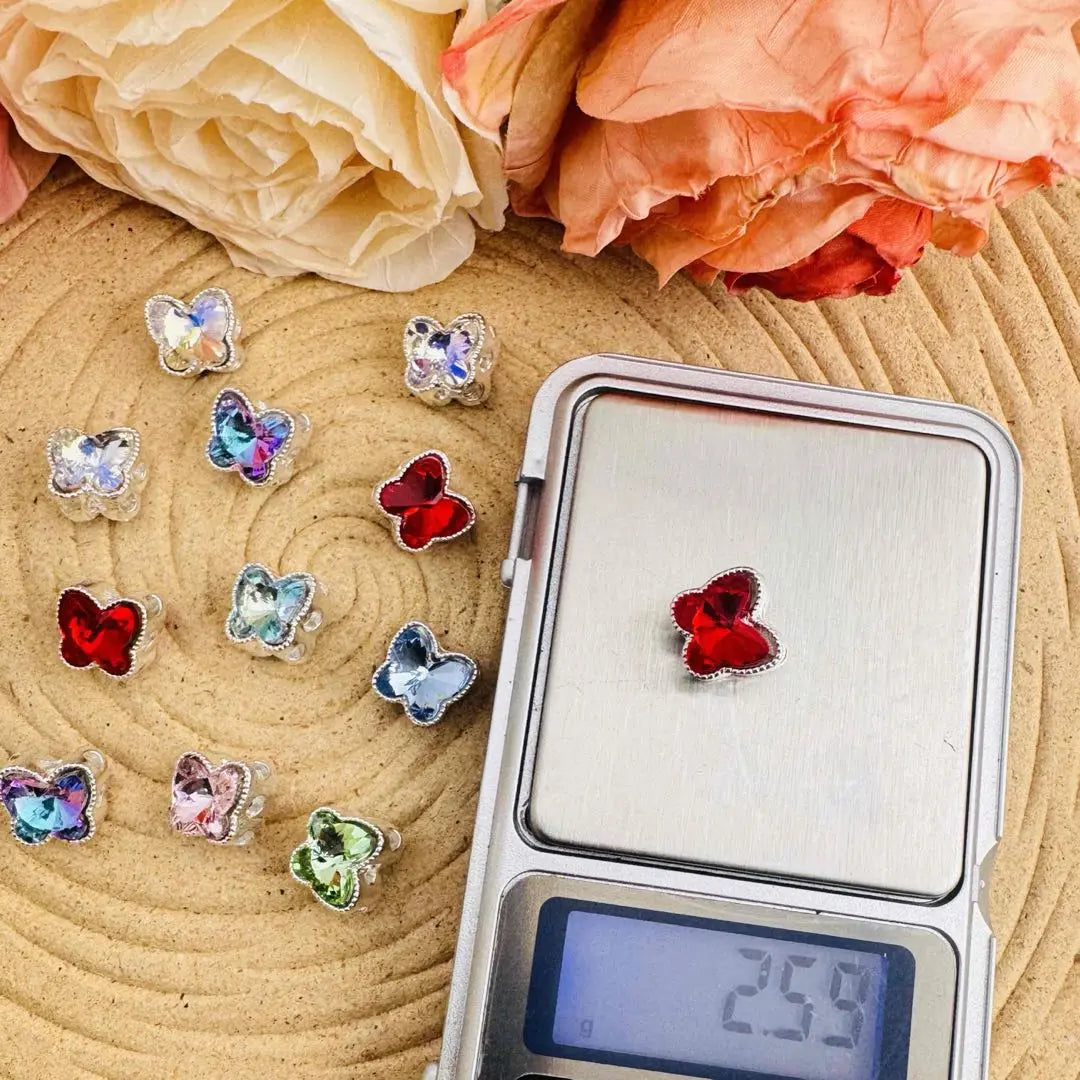 FS10787-Mixed Color Butterfly 8 Hole Alloy Metal Beads Zoe DIY Wholesale