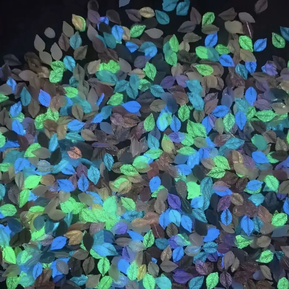 FS10805-About 5×8mm Mixed Luminous Leaf Nail Charms Zoe DIY Wholesale