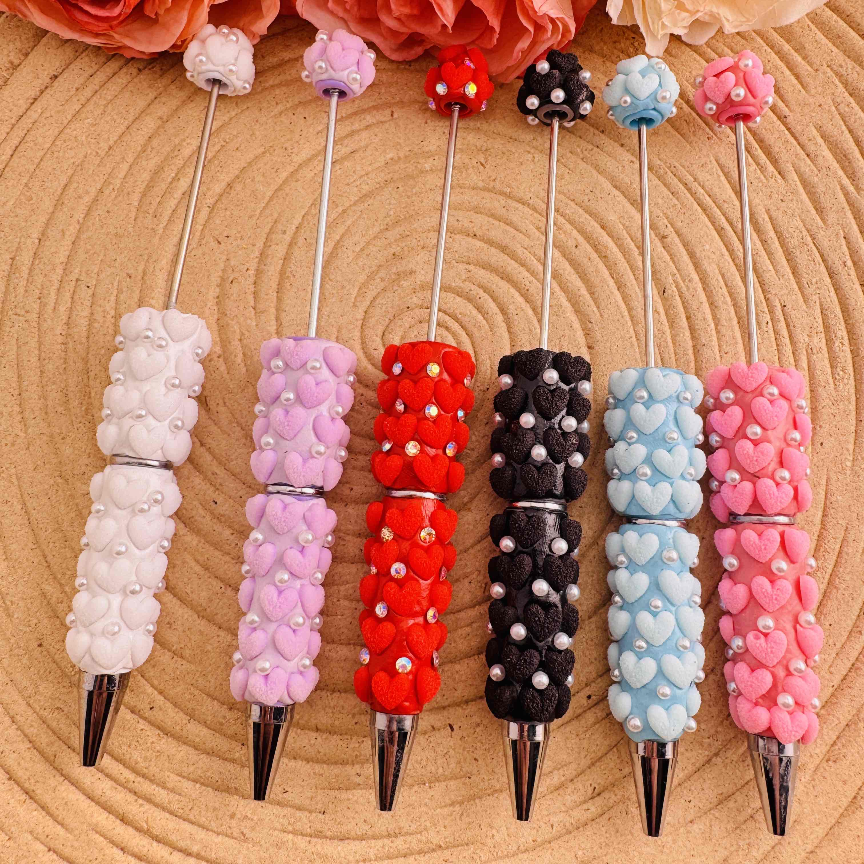 FS10811-Heart Fancy Beadable Pens Zoe DIY Wholesale
