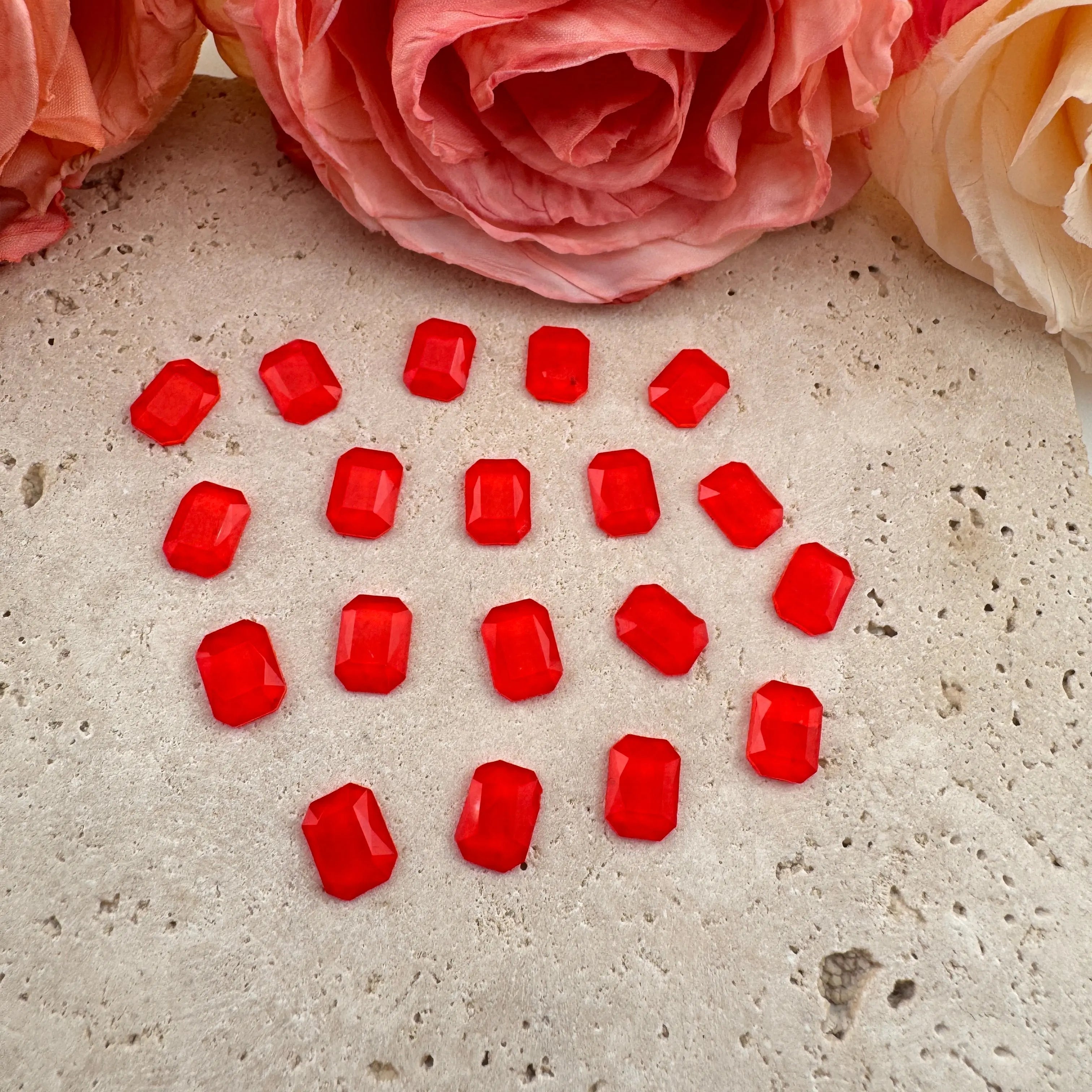 FS10856-6×8mm Crystal Glass Nail Charms Zoe DIY Wholesale