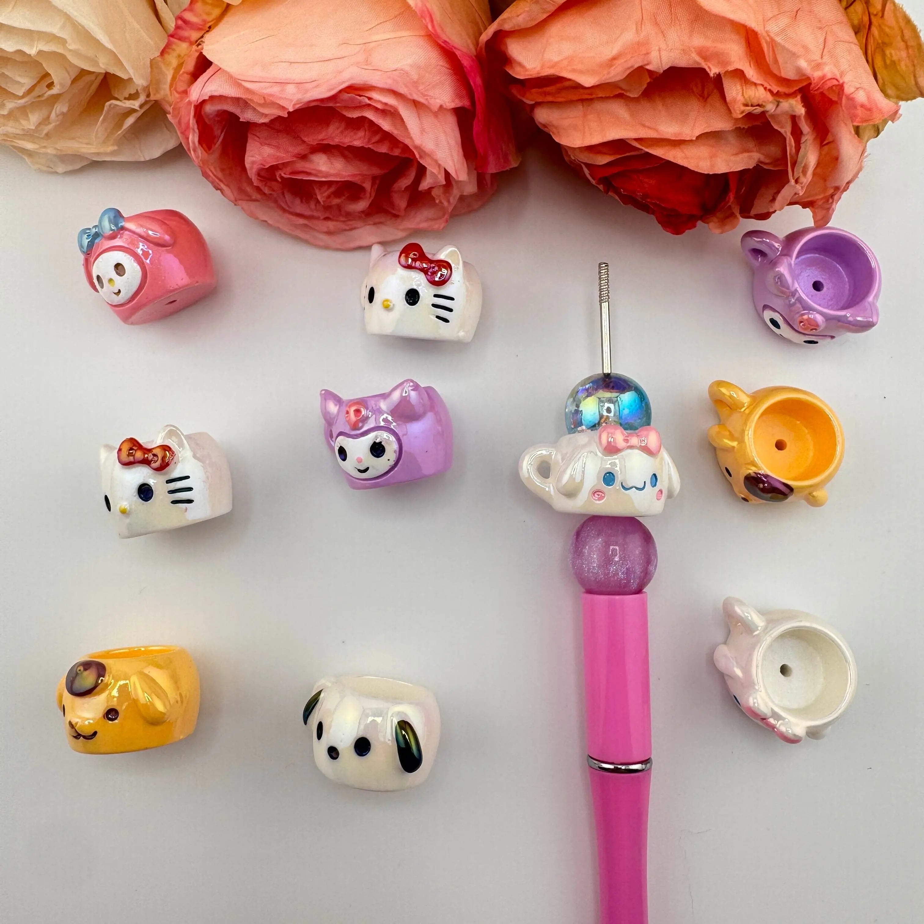 FS10894-Random Mixed UV Coating Sanrio Resin Beads Fit For Beadable Pens Zoe DIY Wholesale