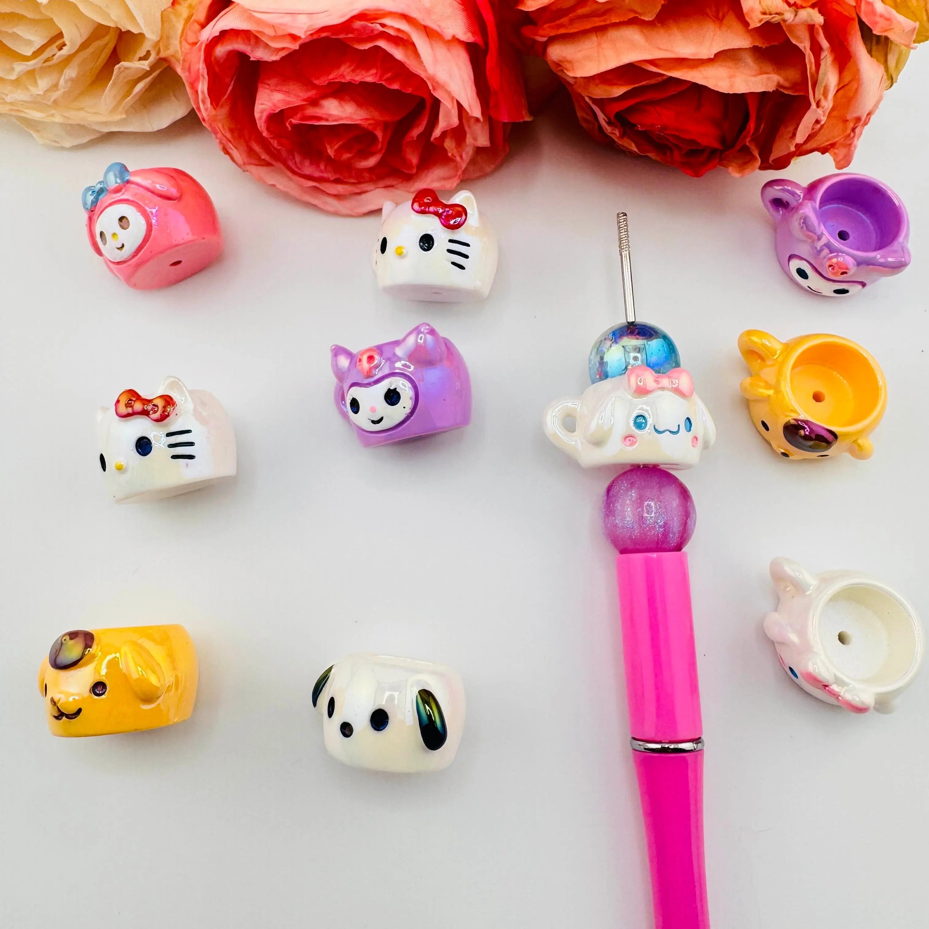 FS10894-Random Mixed UV Coating Sanrio Resin Beads Fit For Beadable Pens Zoe DIY Wholesale