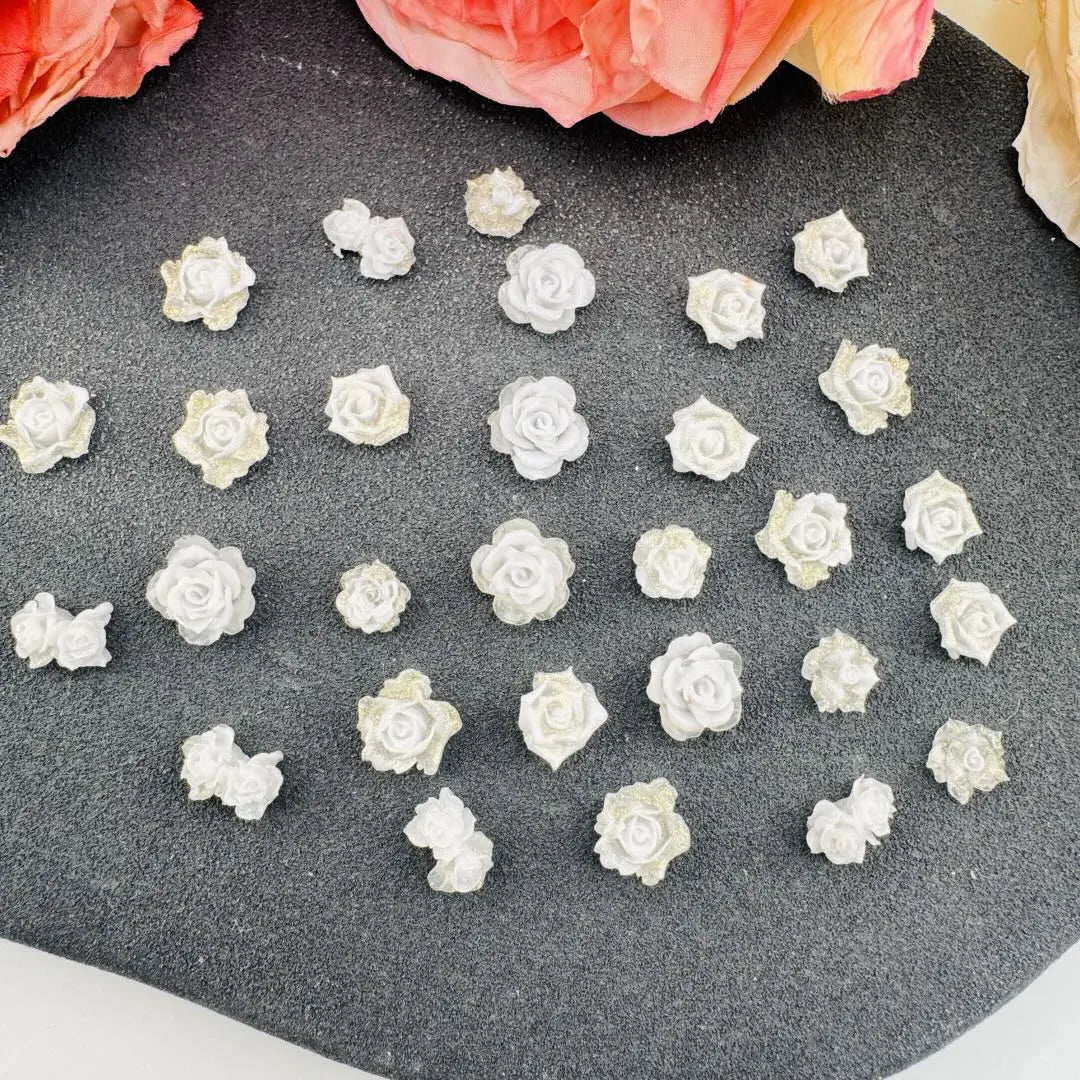 FS10932-White Mixed Nail Charms Luminous Zoe DIY Wholesale