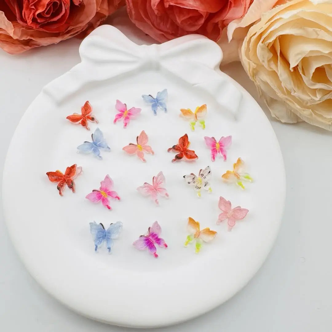 FS10933-About 9×10mm Mixed Butterfly Nail Charms Zoe DIY Wholesale