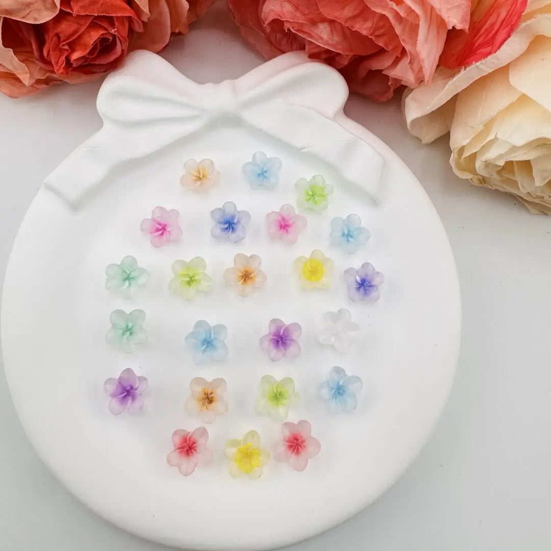 FS10935-About 9mm Mixed Flower Nail Charms Zoe DIY Wholesale