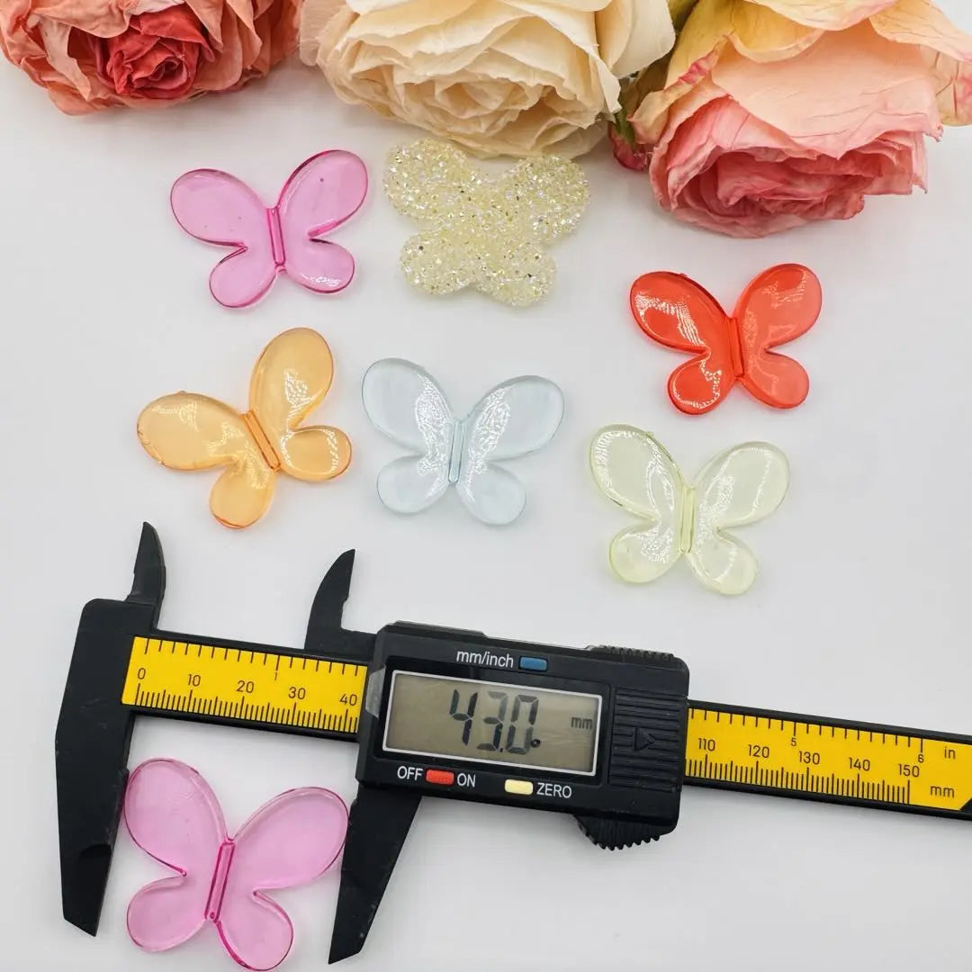FS10948-About 33×43mm Clear Mixed Color Butterfly Based Acrylic Beads Zoe DIY Wholesale
