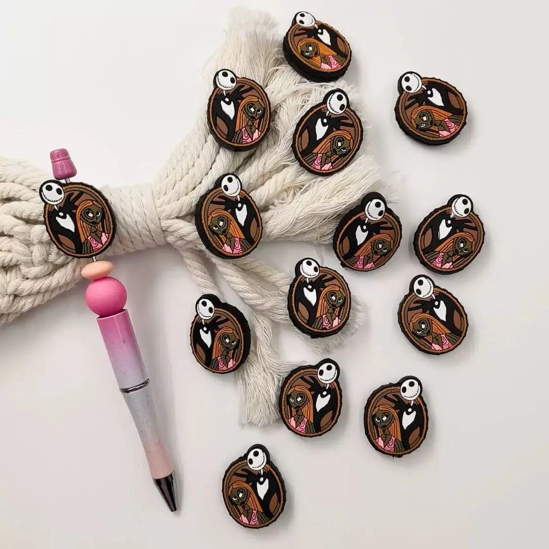 FS11004-Jack And Sally Slicone Focal Beads Zoe DIY Wholesale