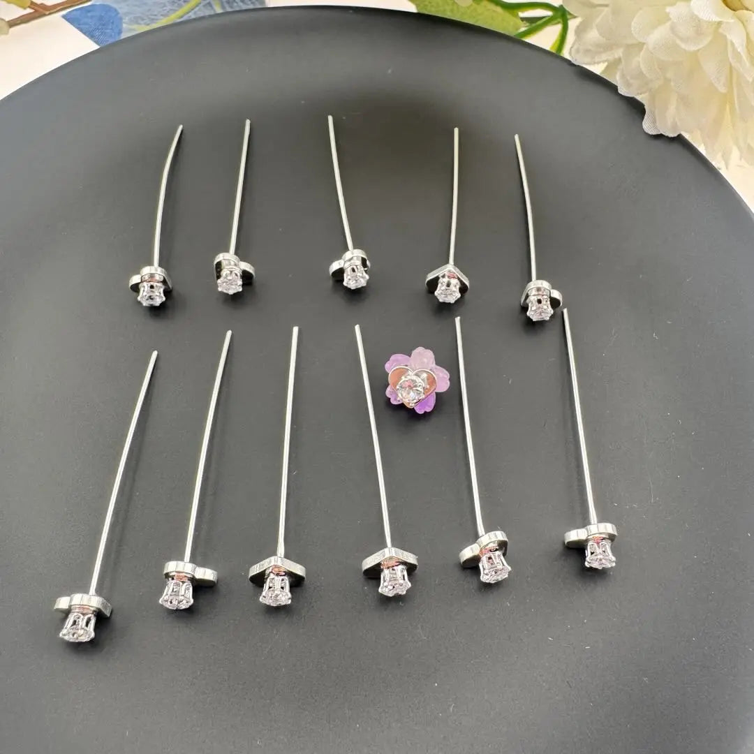 FS11141-Length 45mm Thickness 0.6mm Heart Rhinestone Pin Zoe DIY Wholesale