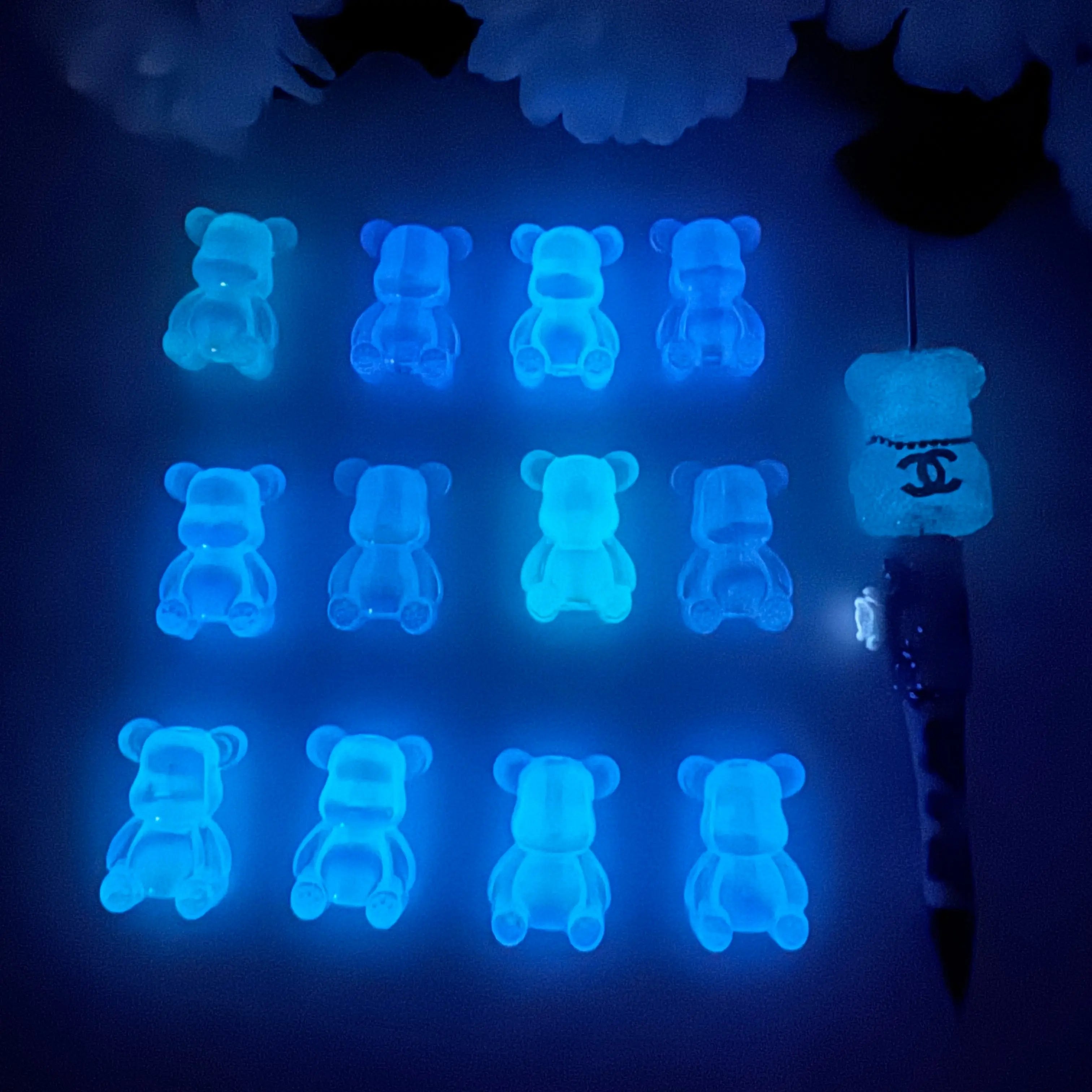 FS11173-About 22×32mm Luminous Bear Acrylic Beads Zoe DIY Wholesale