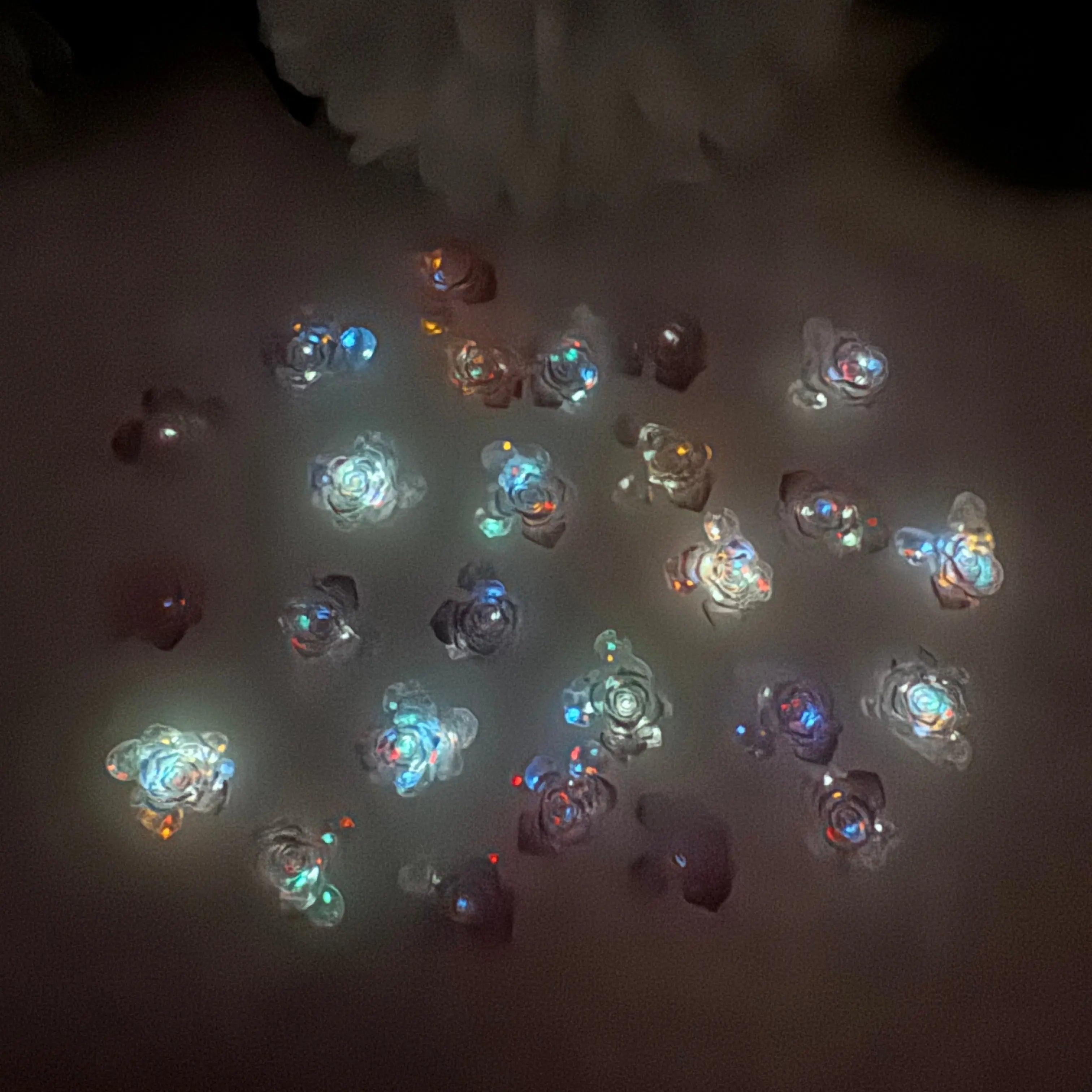 FS11181-About 12mm White Soft Flower Nail Charms Zoe DIY Wholesale