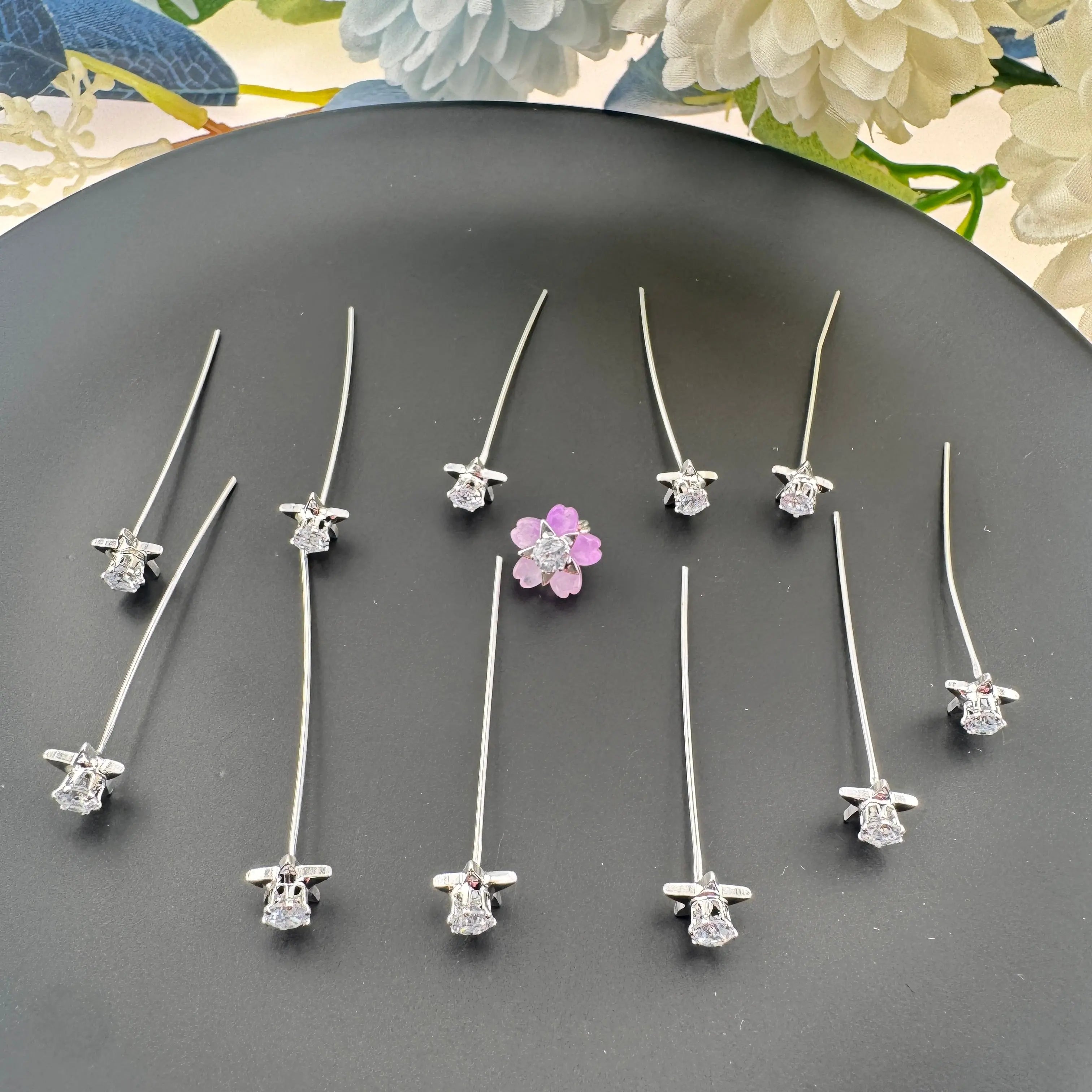 FS1140-Length 45mm Thickness 0.6mm Star Rhinestone Pin Zoe DIY Wholesale